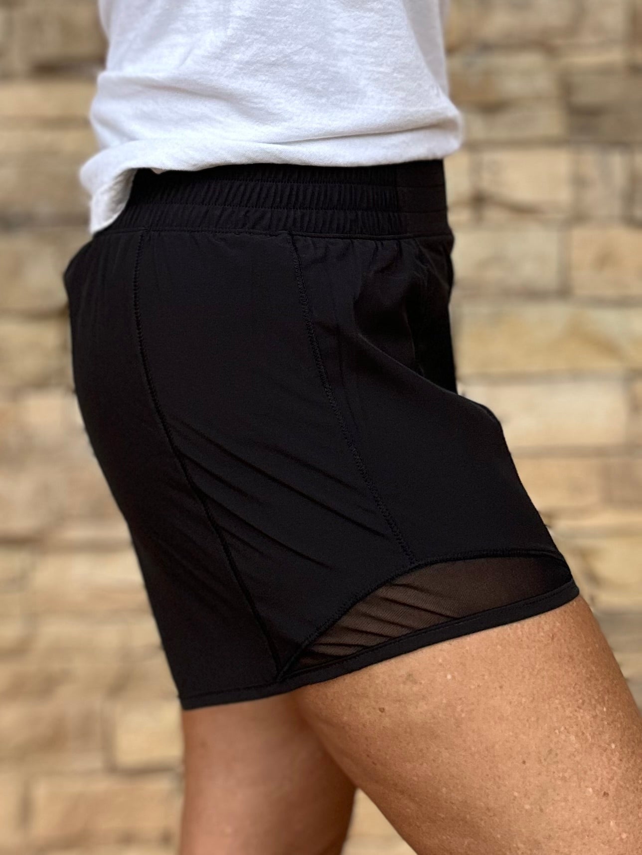Rae Mode Active Mesh Detail Shorts, Black