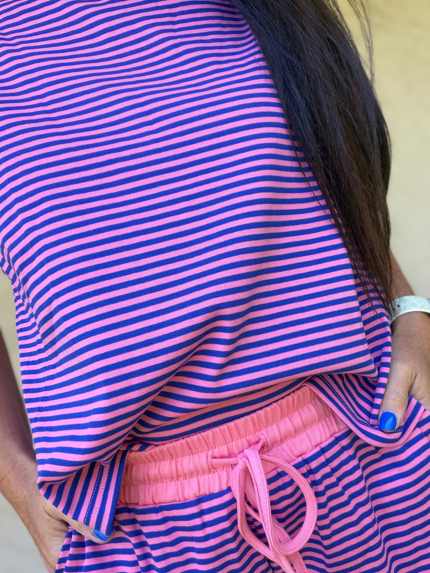 Striped Lounge Set, Pink/Royal