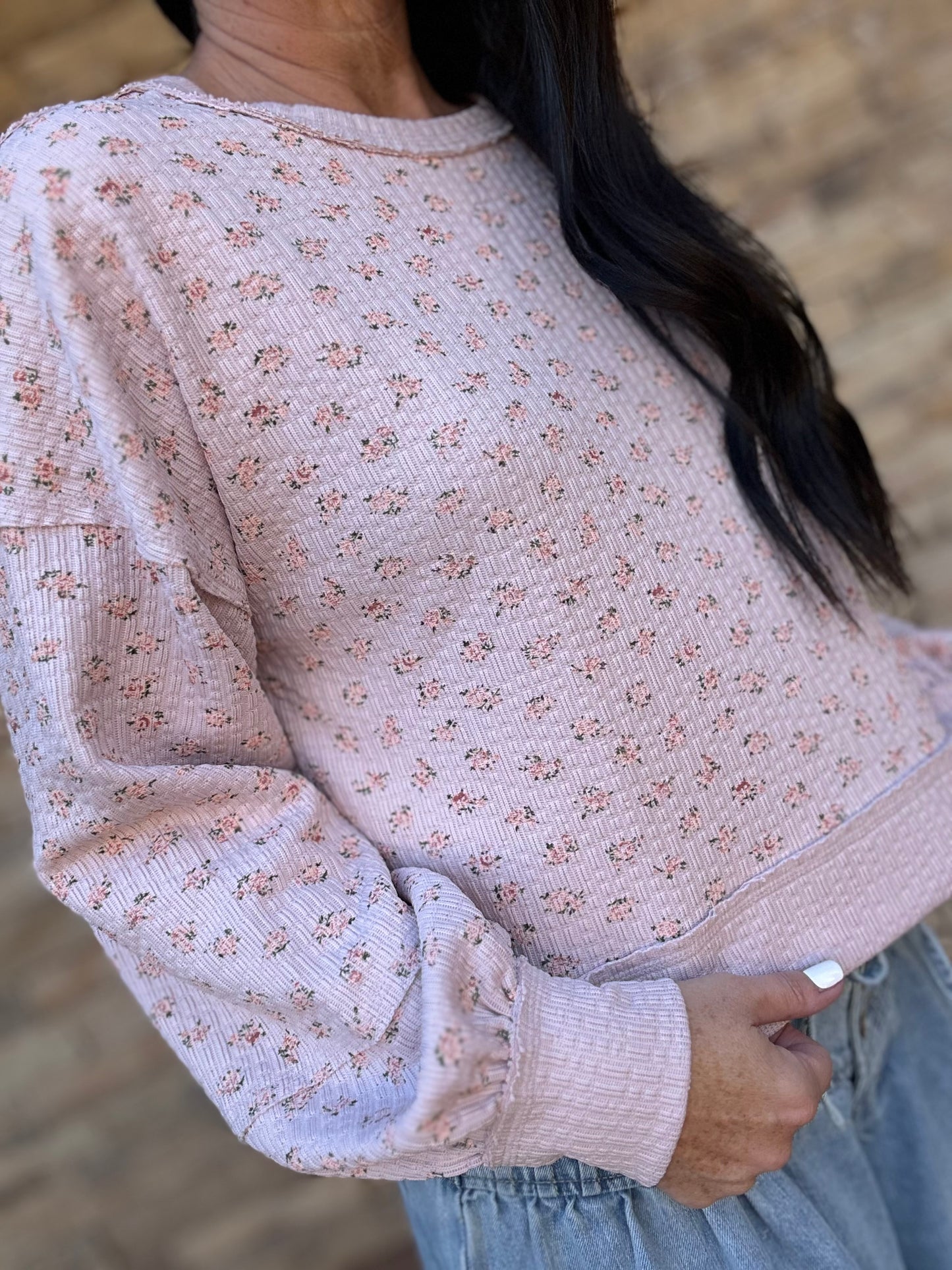Floral Sweatshirt, Blush