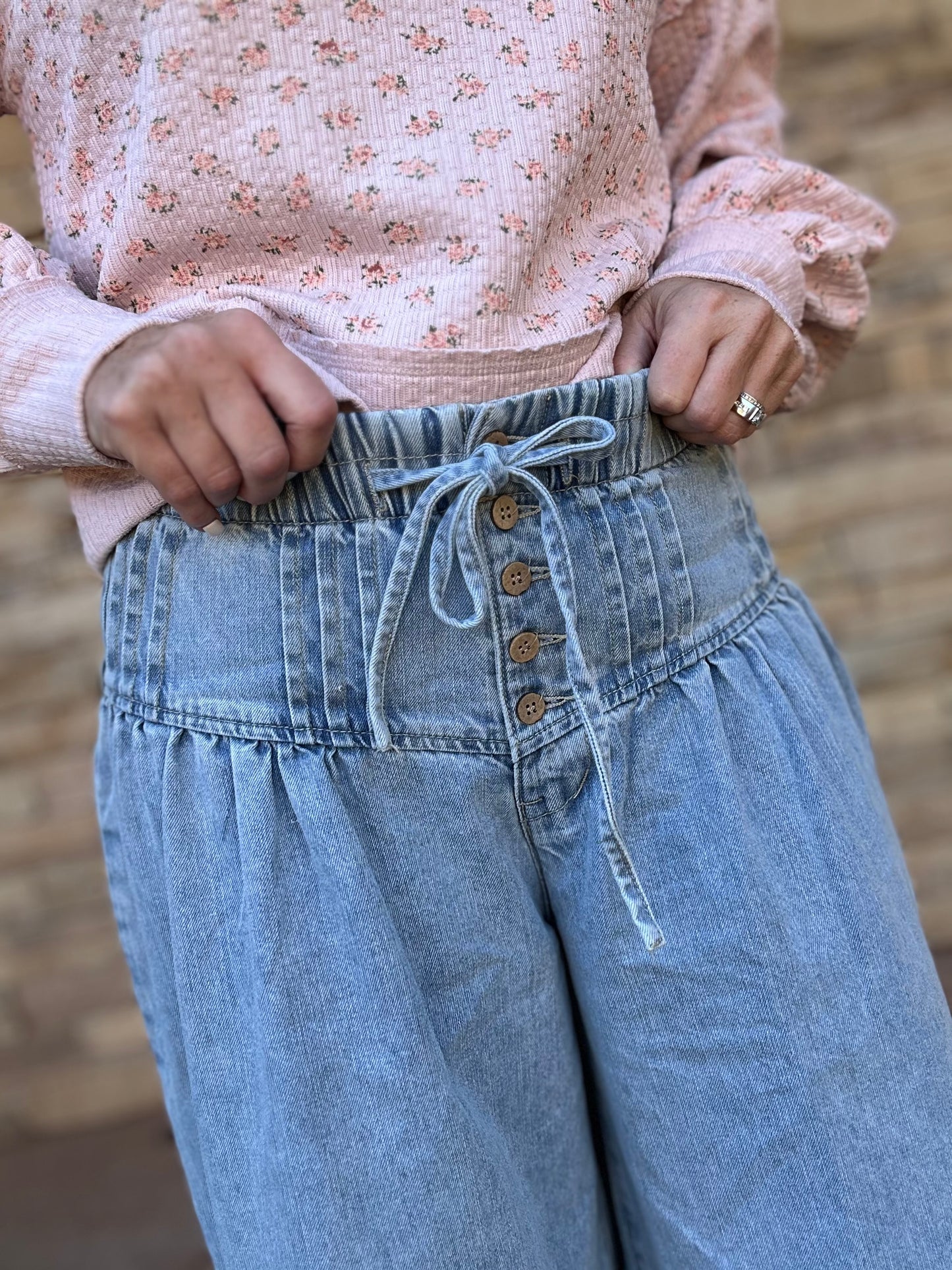 So Me Wide Leg Drawstring Pants