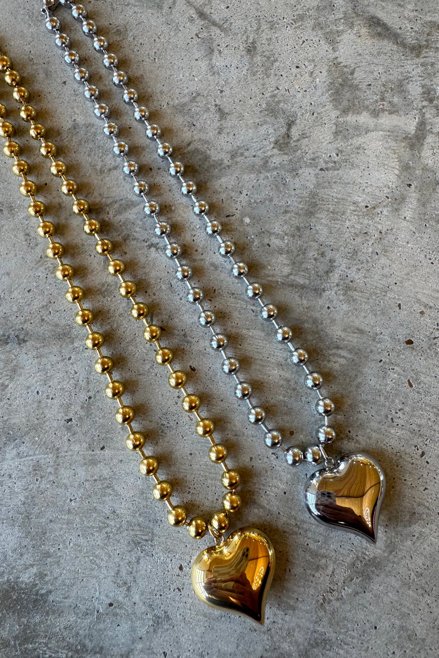 Blakeley Heart Ball Chain Necklace
