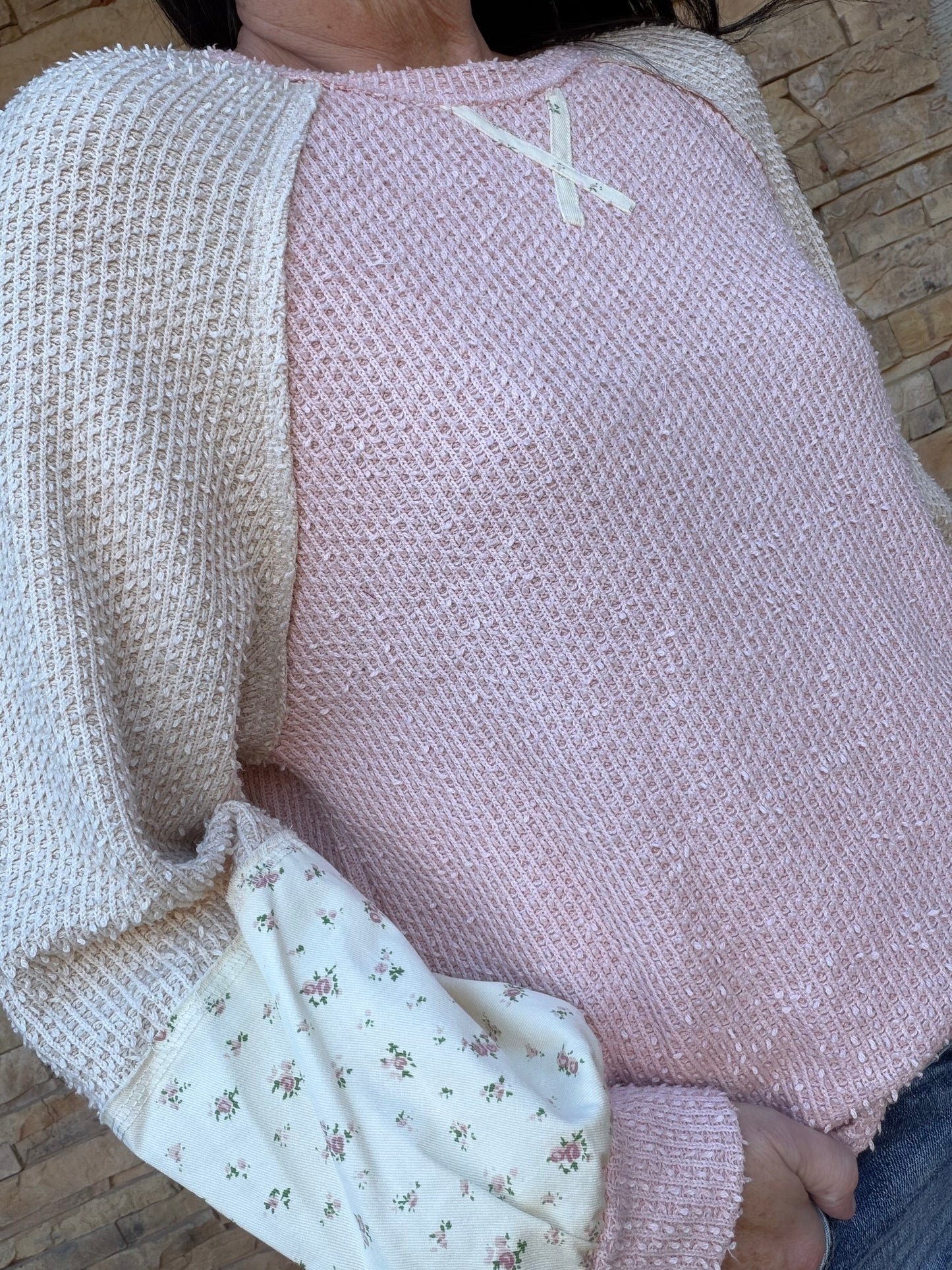 Raglan Colorblock Top, Pink