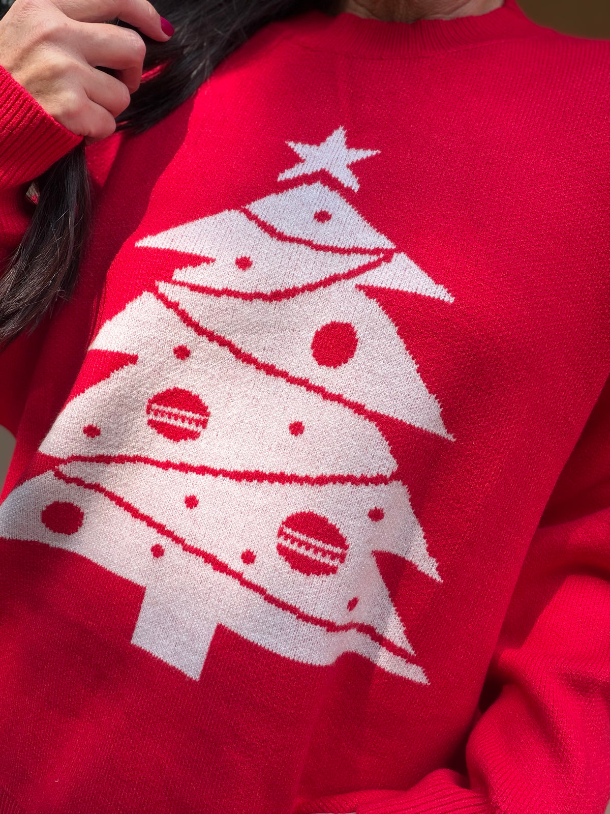 Christmas Tree Sweater, Red