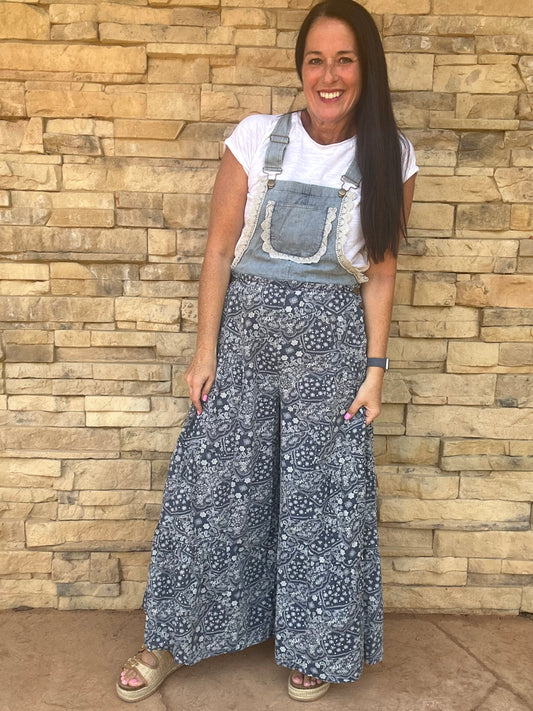 Tiered Paisley Jumpsuit