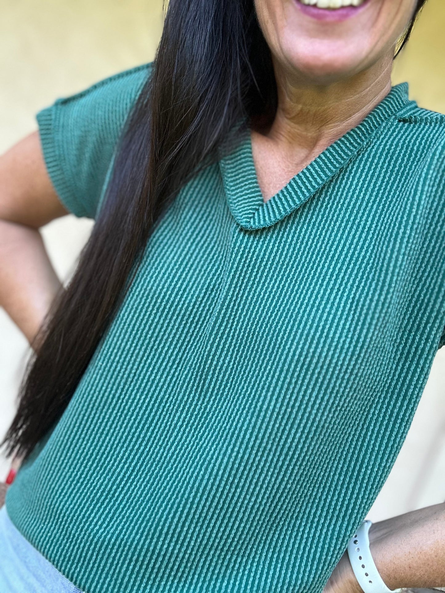 Urban Ribbed Top, Hunter Green
