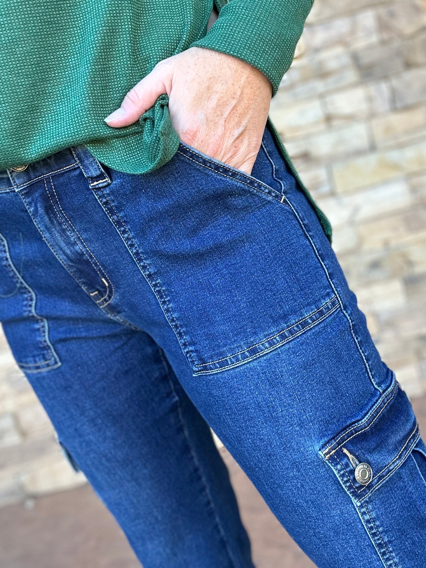 Cargo Jeans, Dark Denim