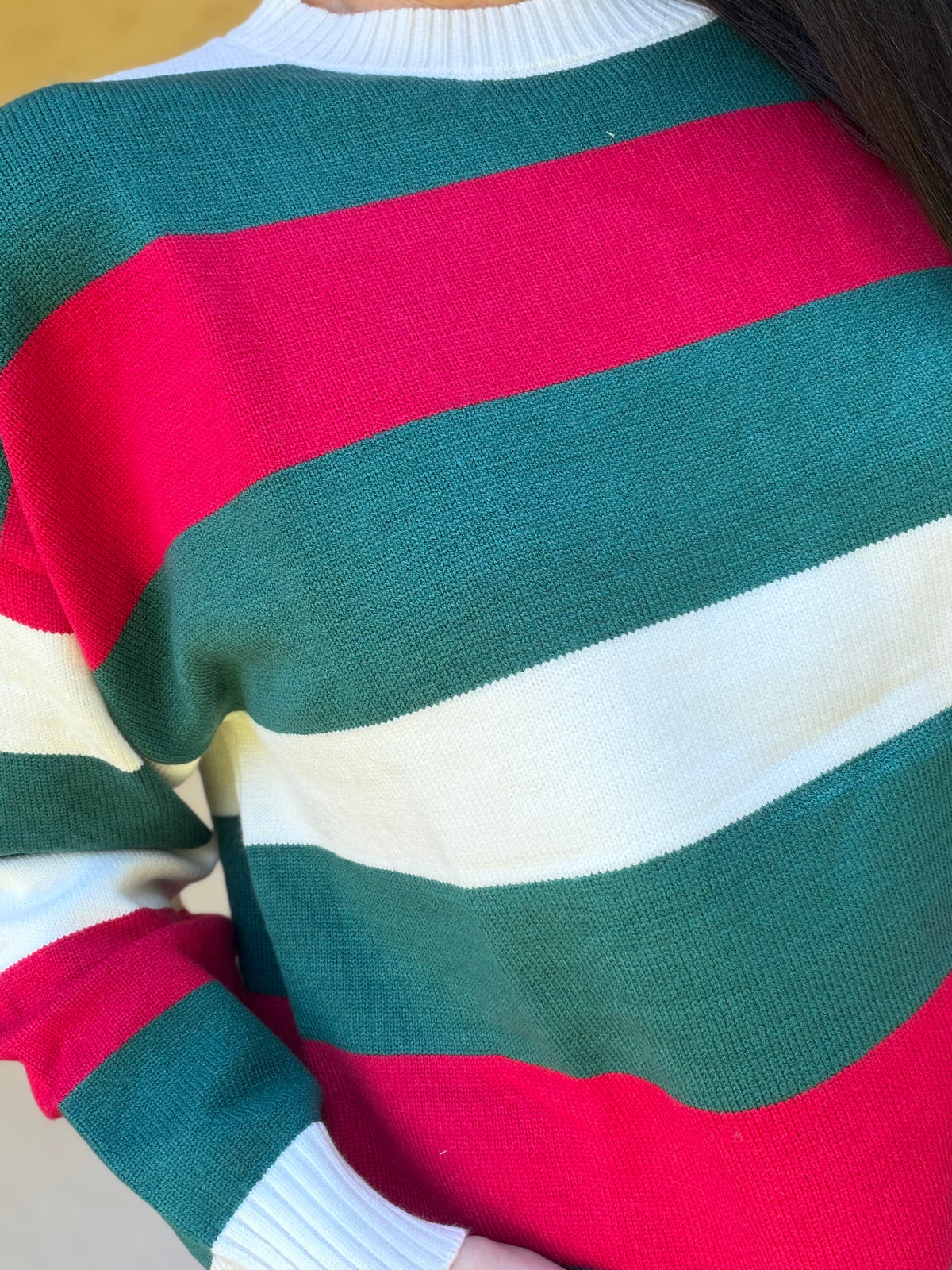 Holiday Stripe Oversized Sweater