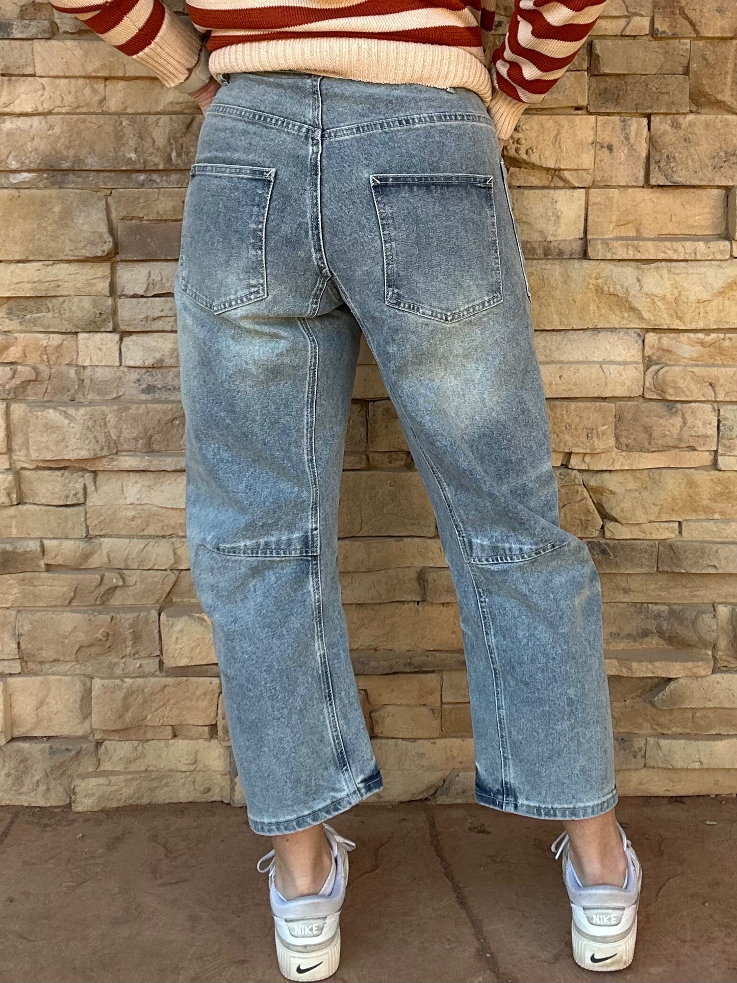 Drawstring Barrel Jeans