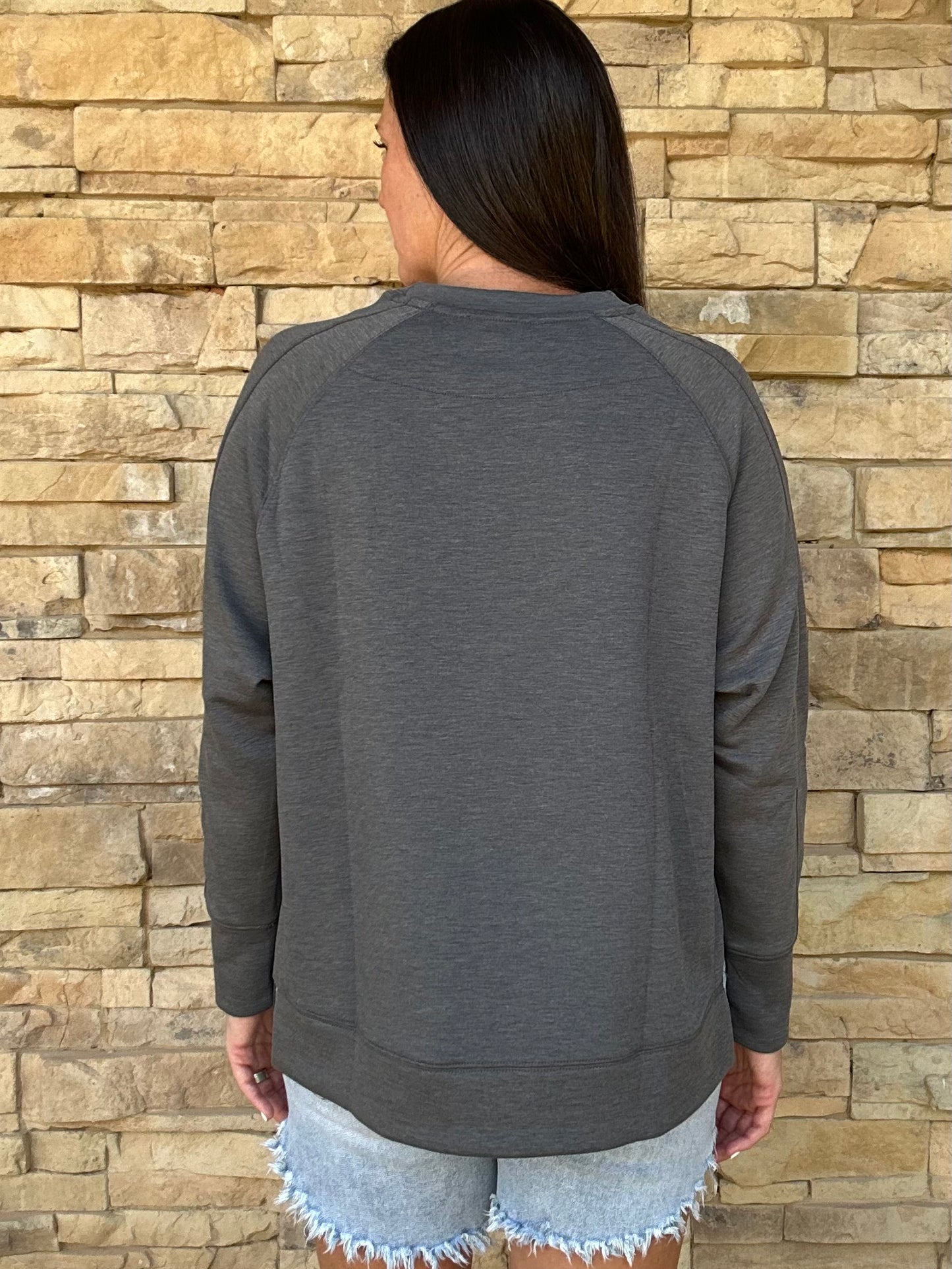 Zenana Scuba Pullover, Charcoal