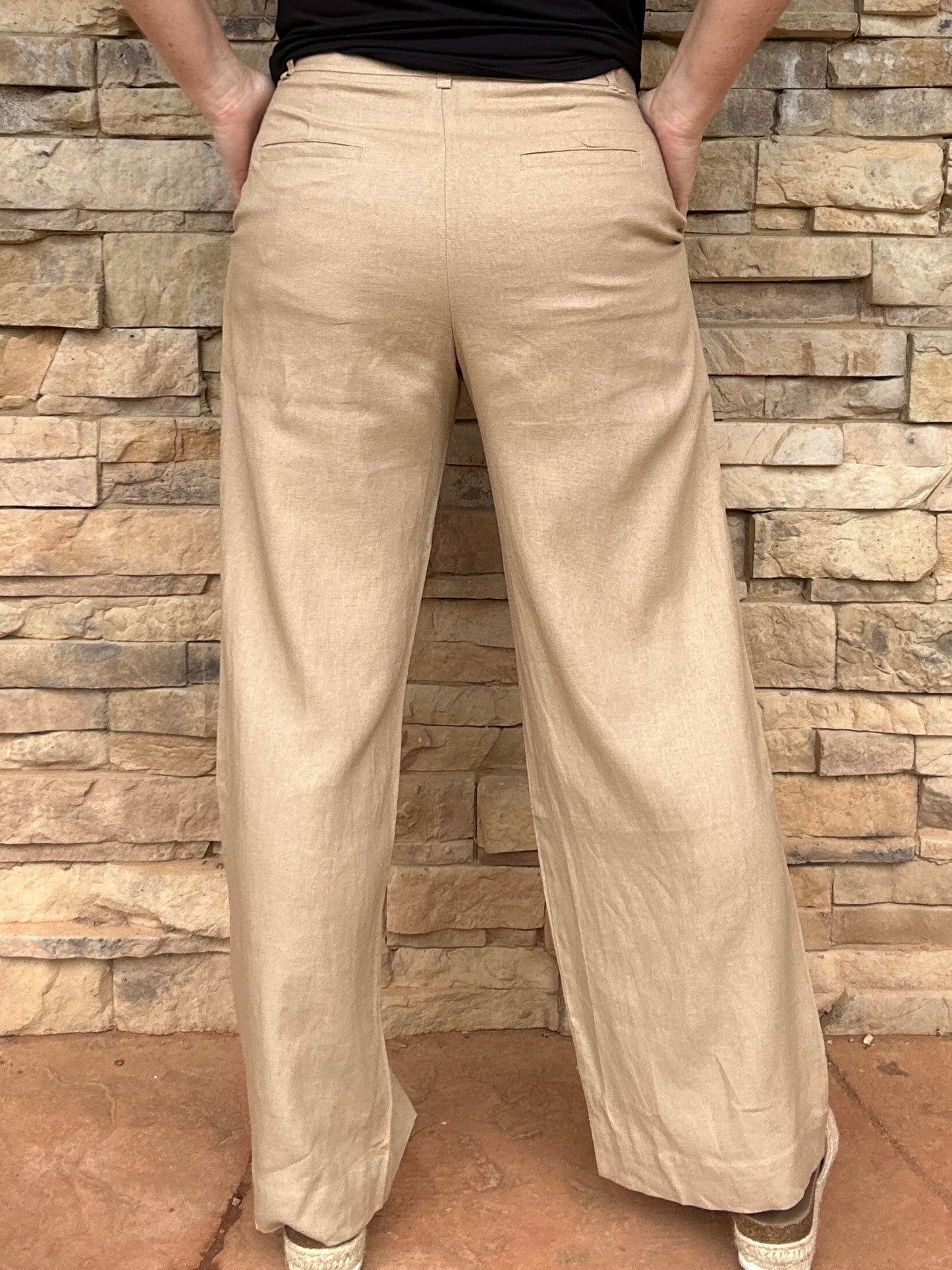 Rae Mode Linen Blend Pants, Camel