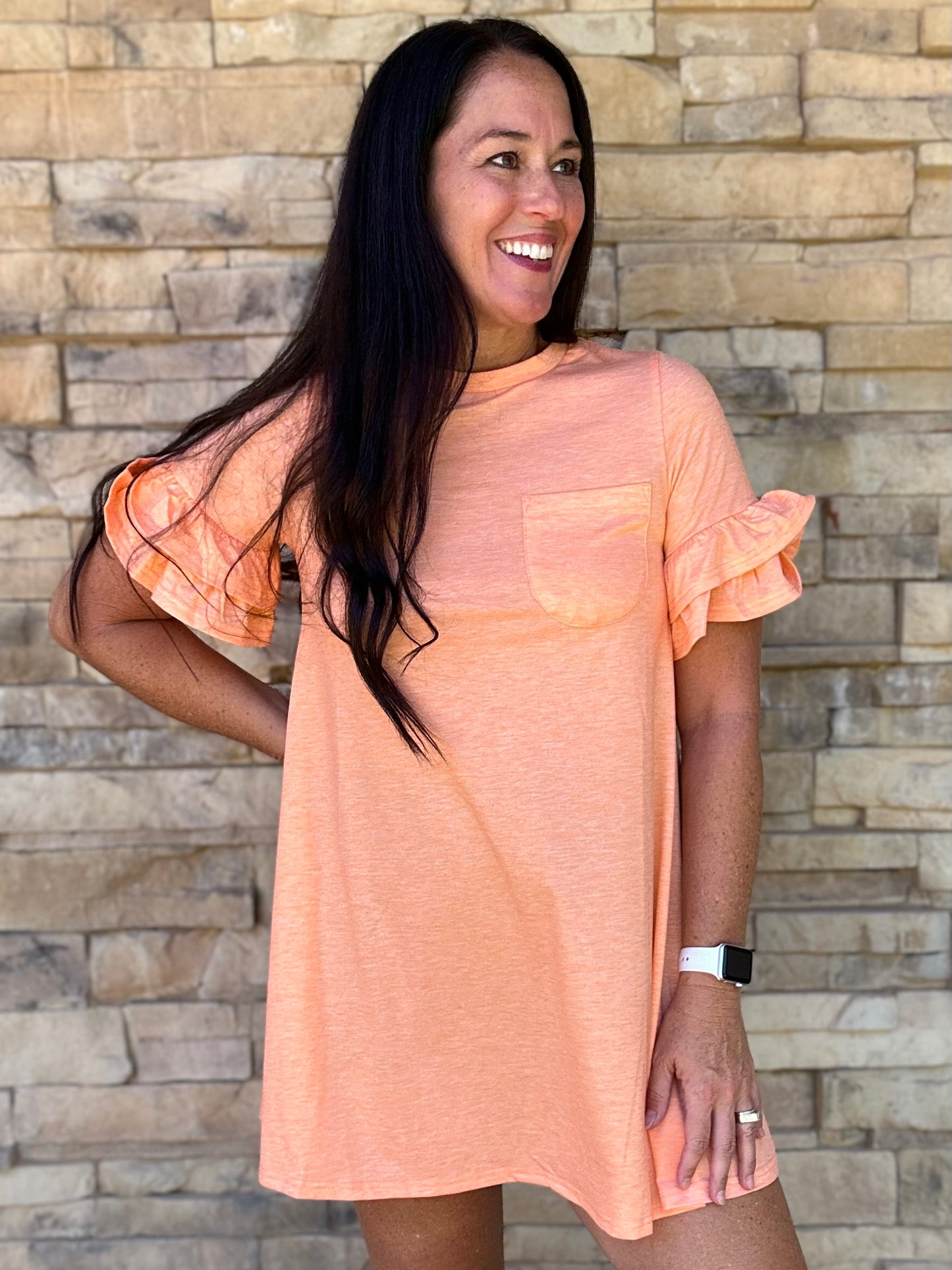 Ruffle Sleeve Dress, Mango