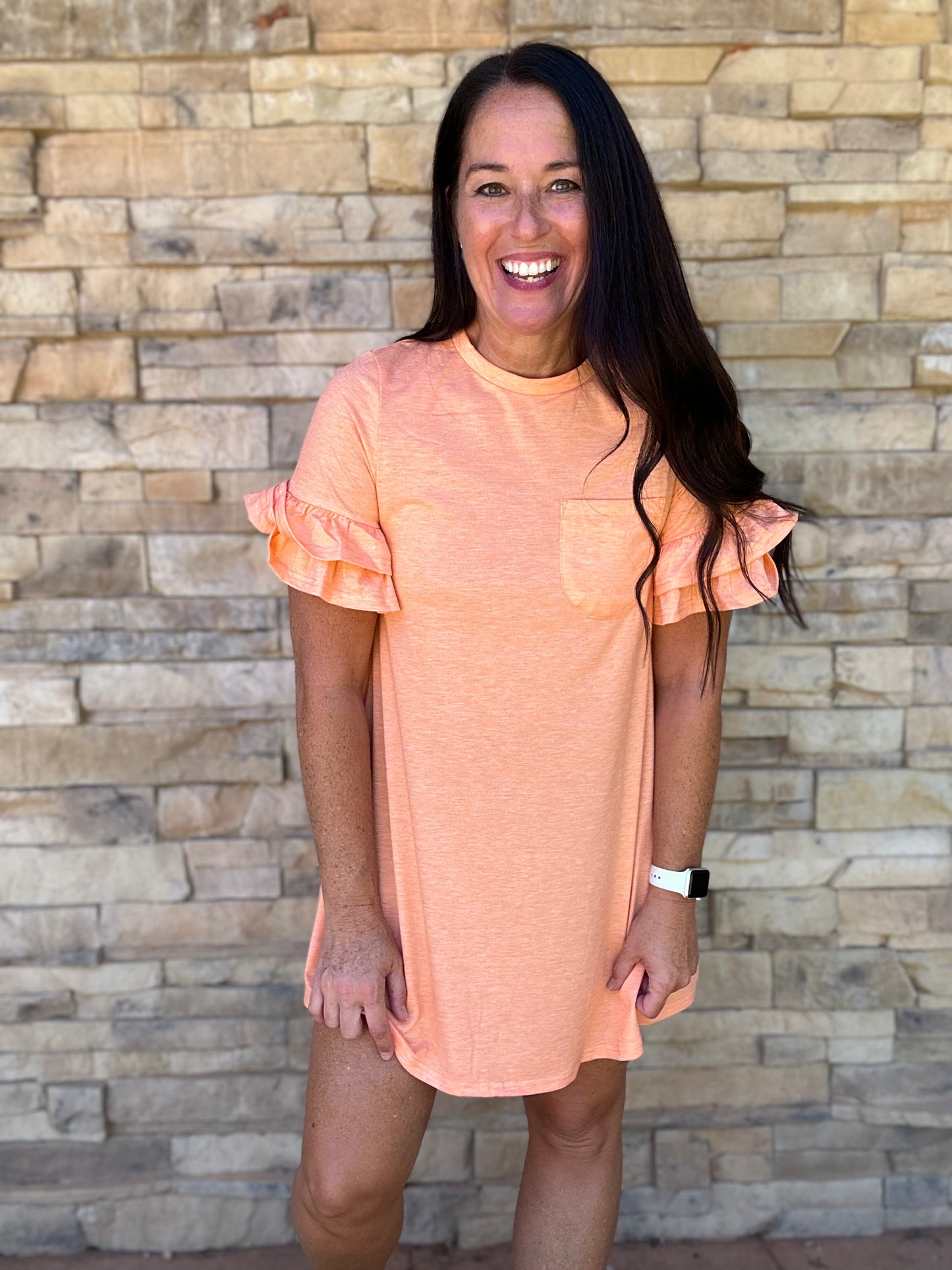 Ruffle Sleeve Dress, Mango