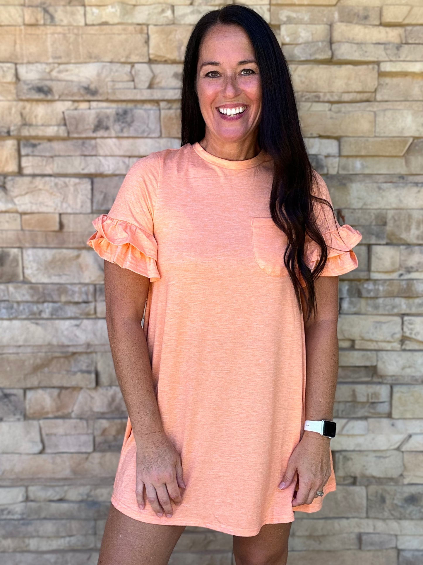 Ruffle Sleeve Dress, Mango