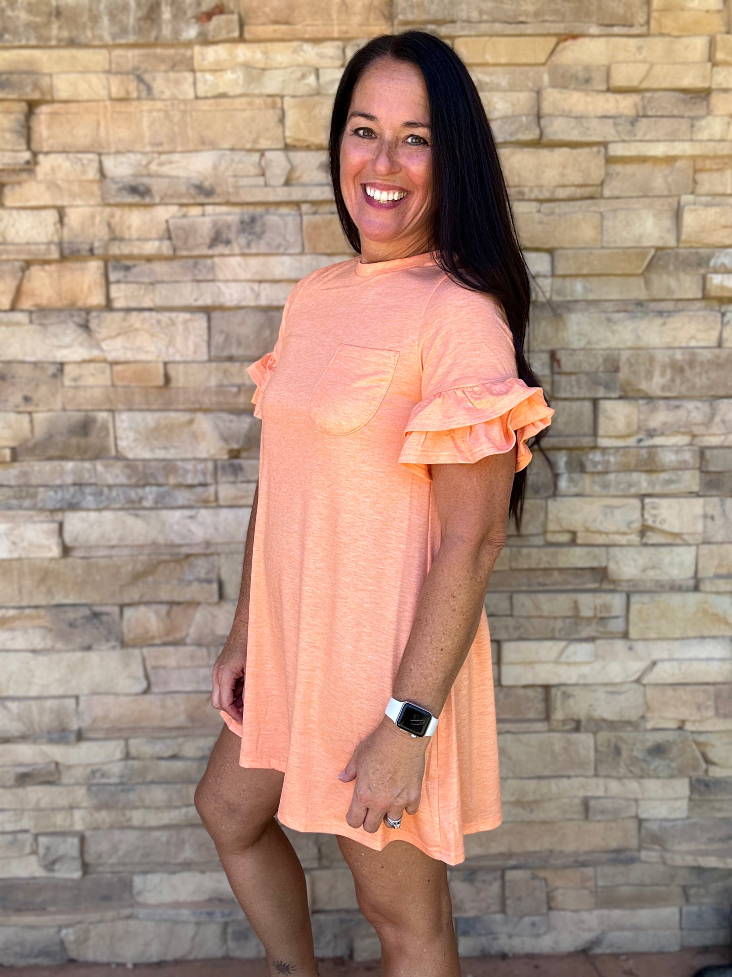 Ruffle Sleeve Dress, Mango