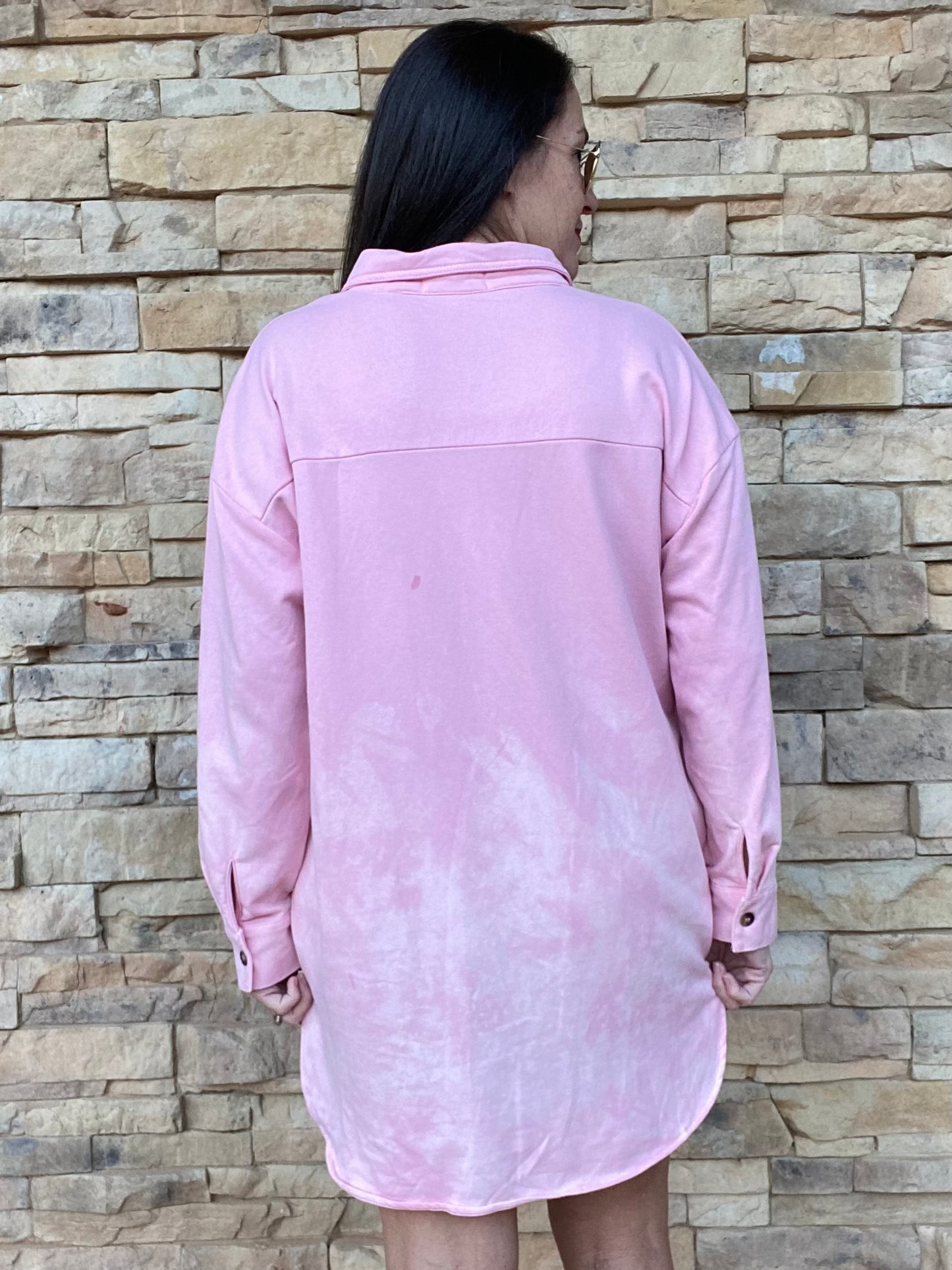 Tie Dye Shirt Dress, Pink