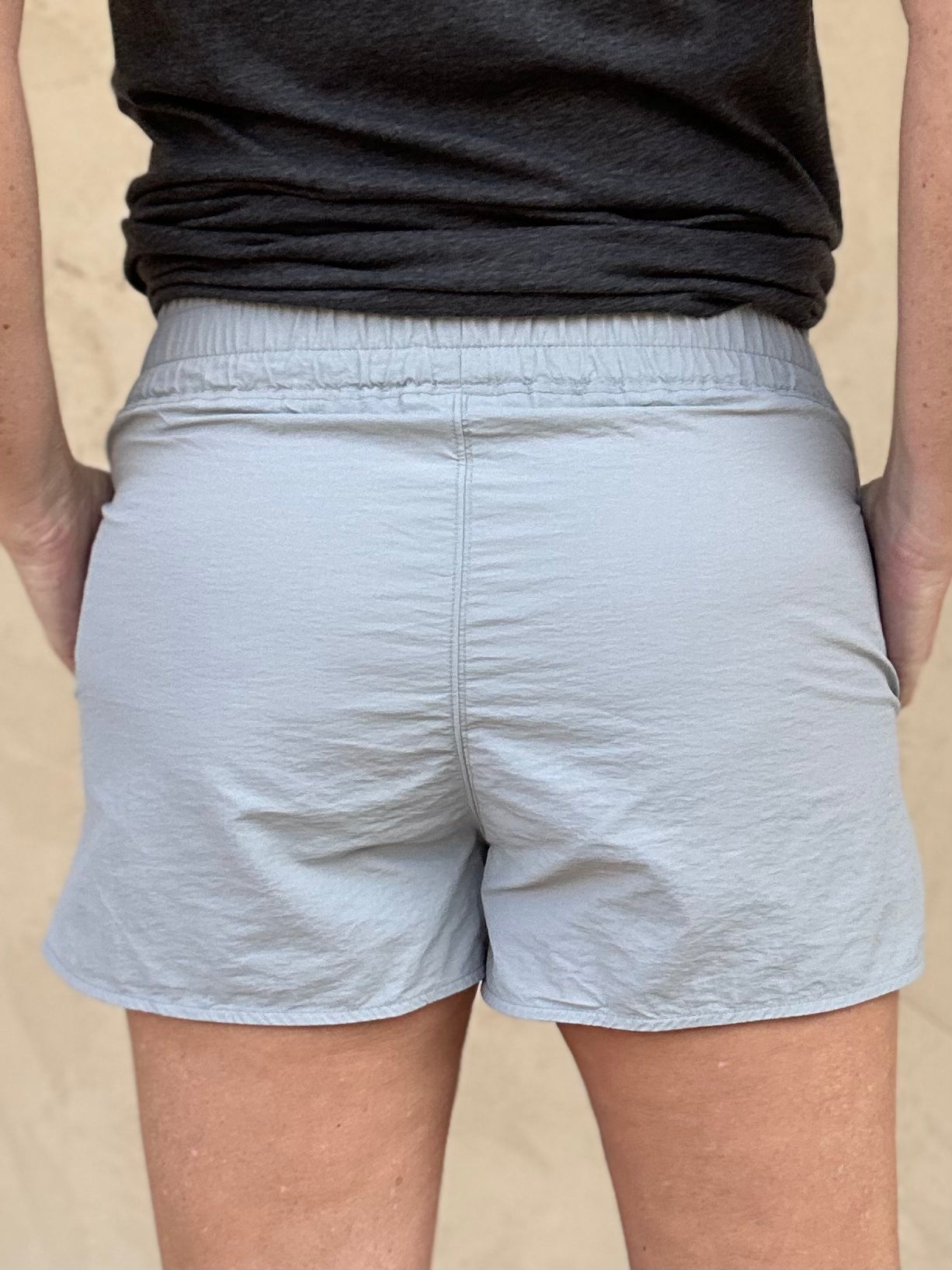 Zenana Smocked Windshorts, Light Grey