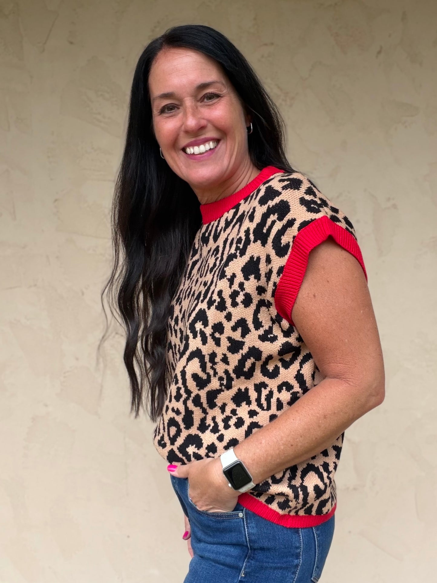 Leopard Sleeveless Sweater