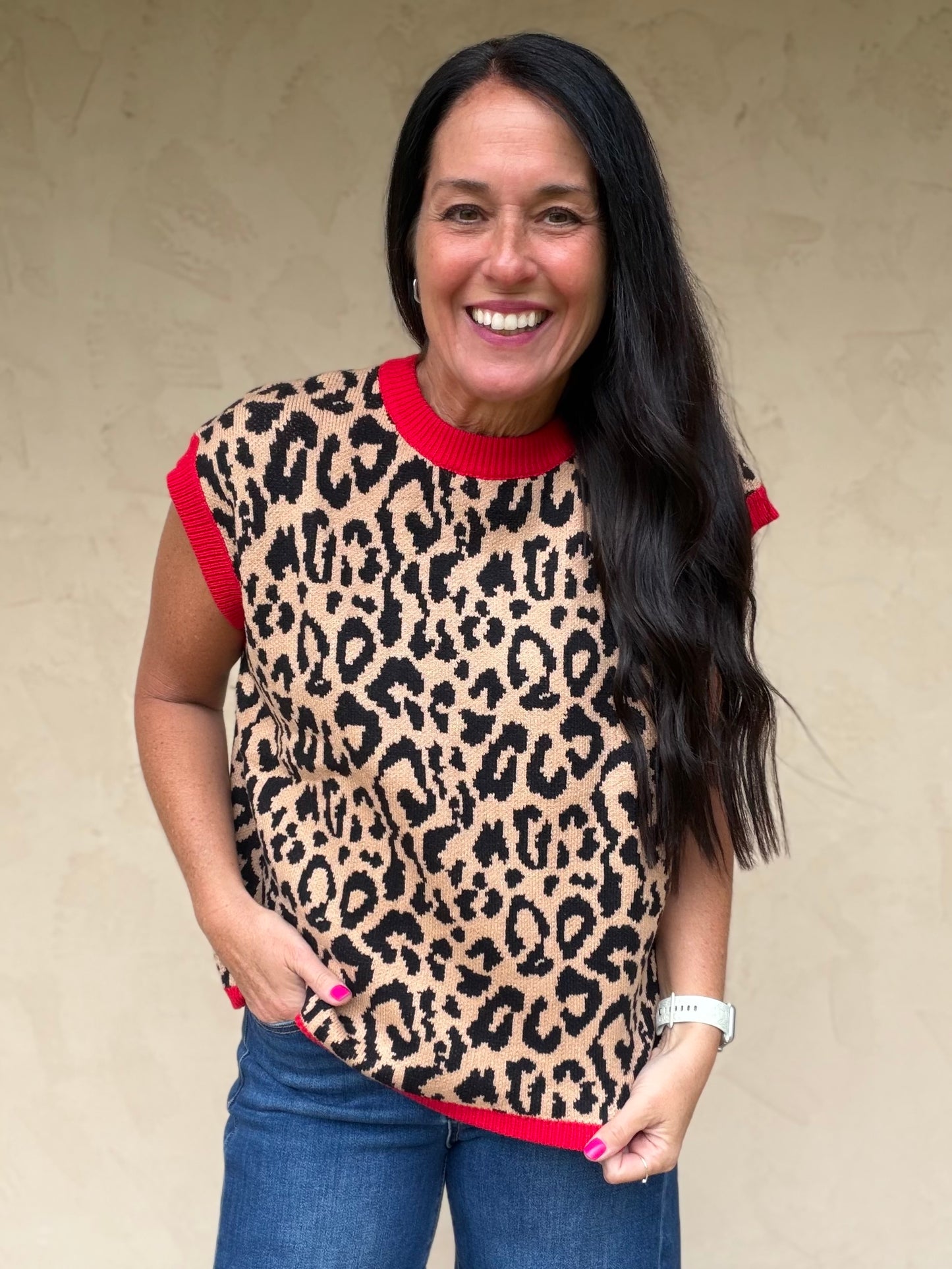 Leopard Sleeveless Sweater