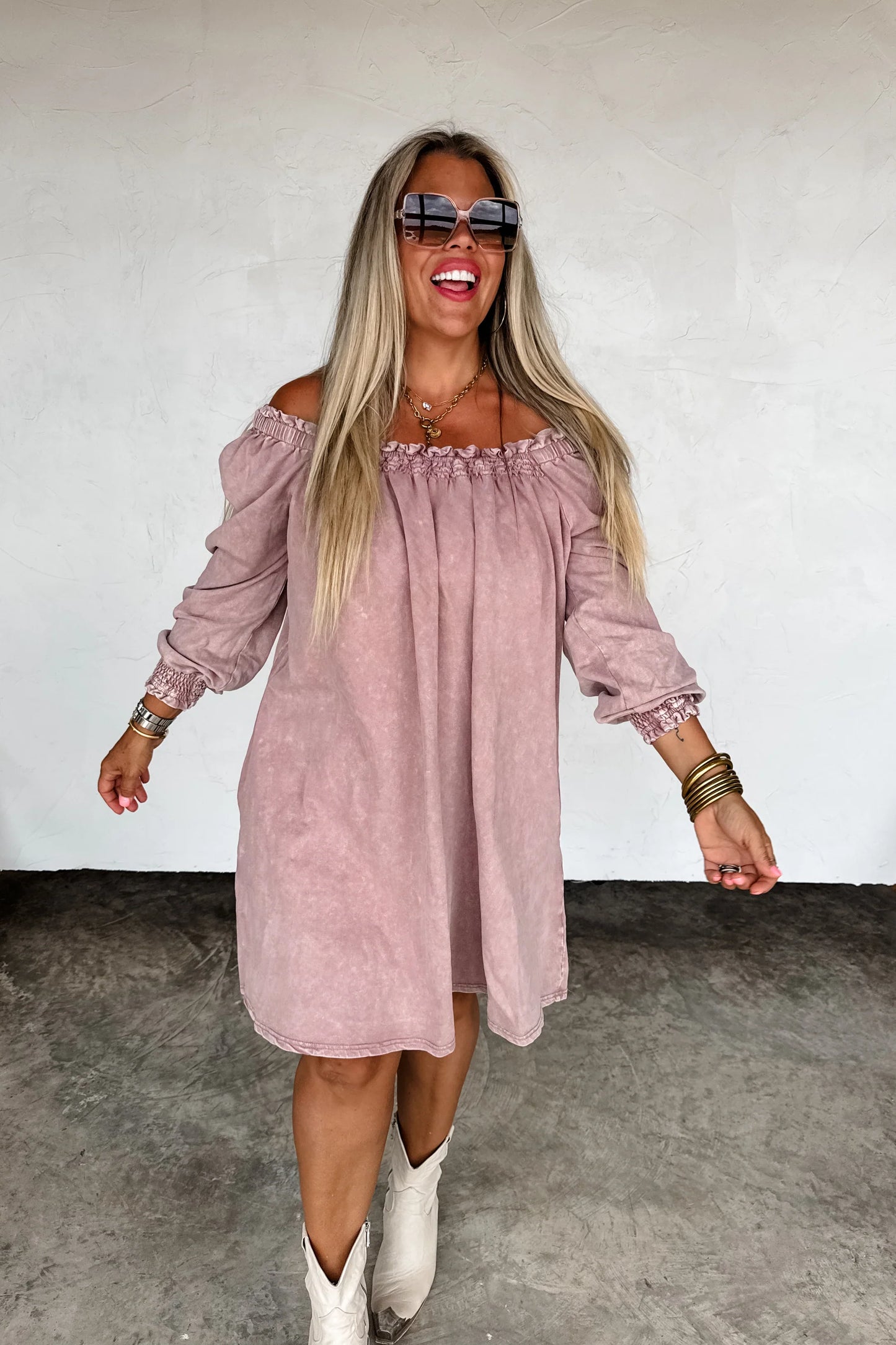 Suzie Washed Pocket Dress, Mauve