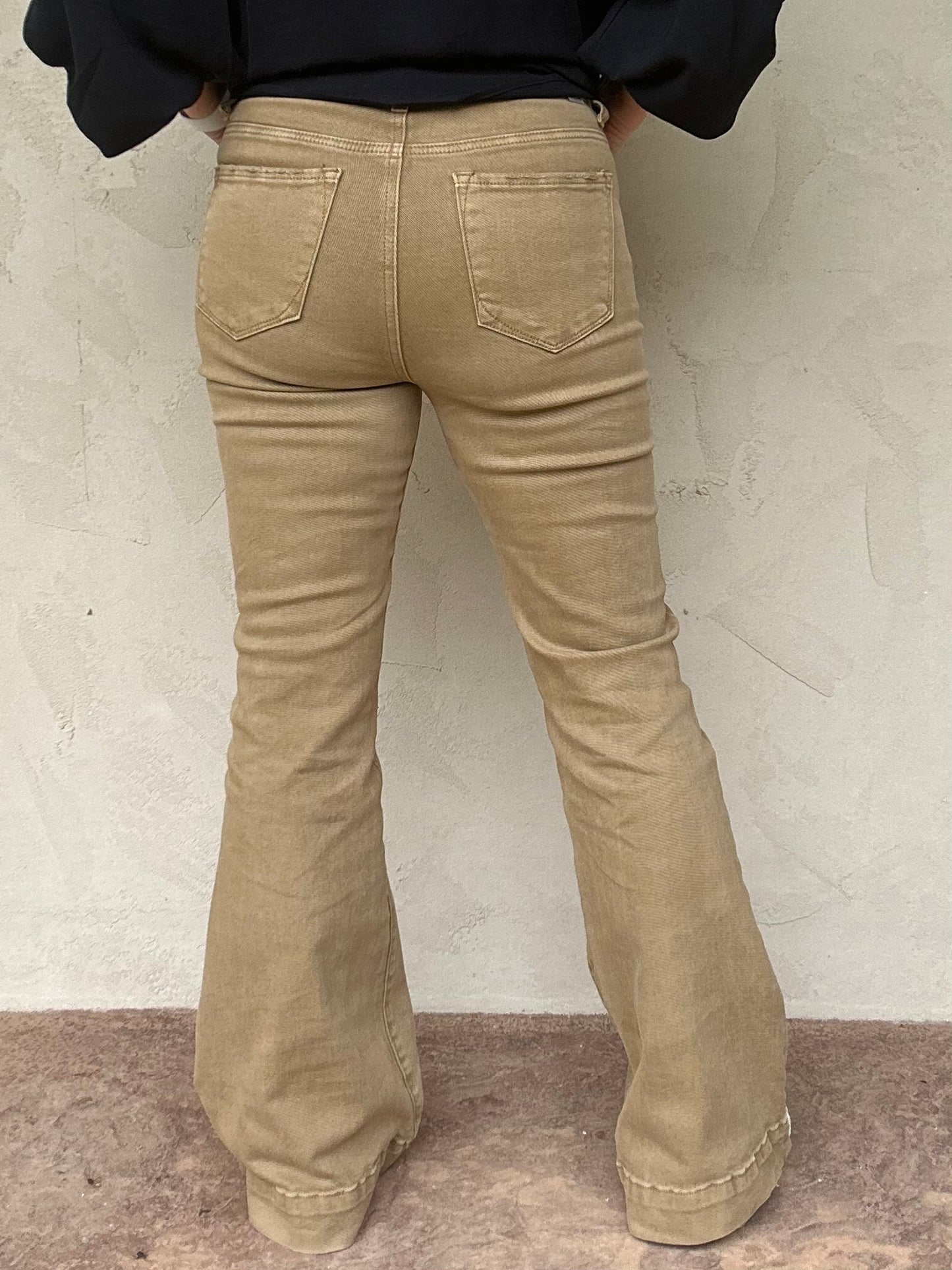 Risen Front Pocket Bell Bottoms, Mocha