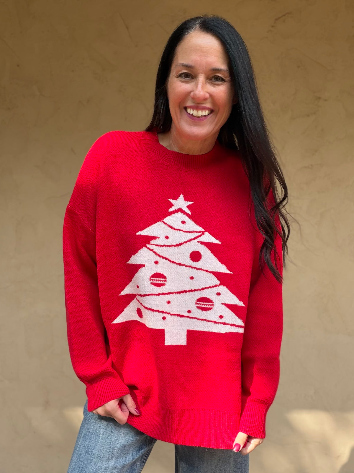 Christmas Tree Sweater, Red