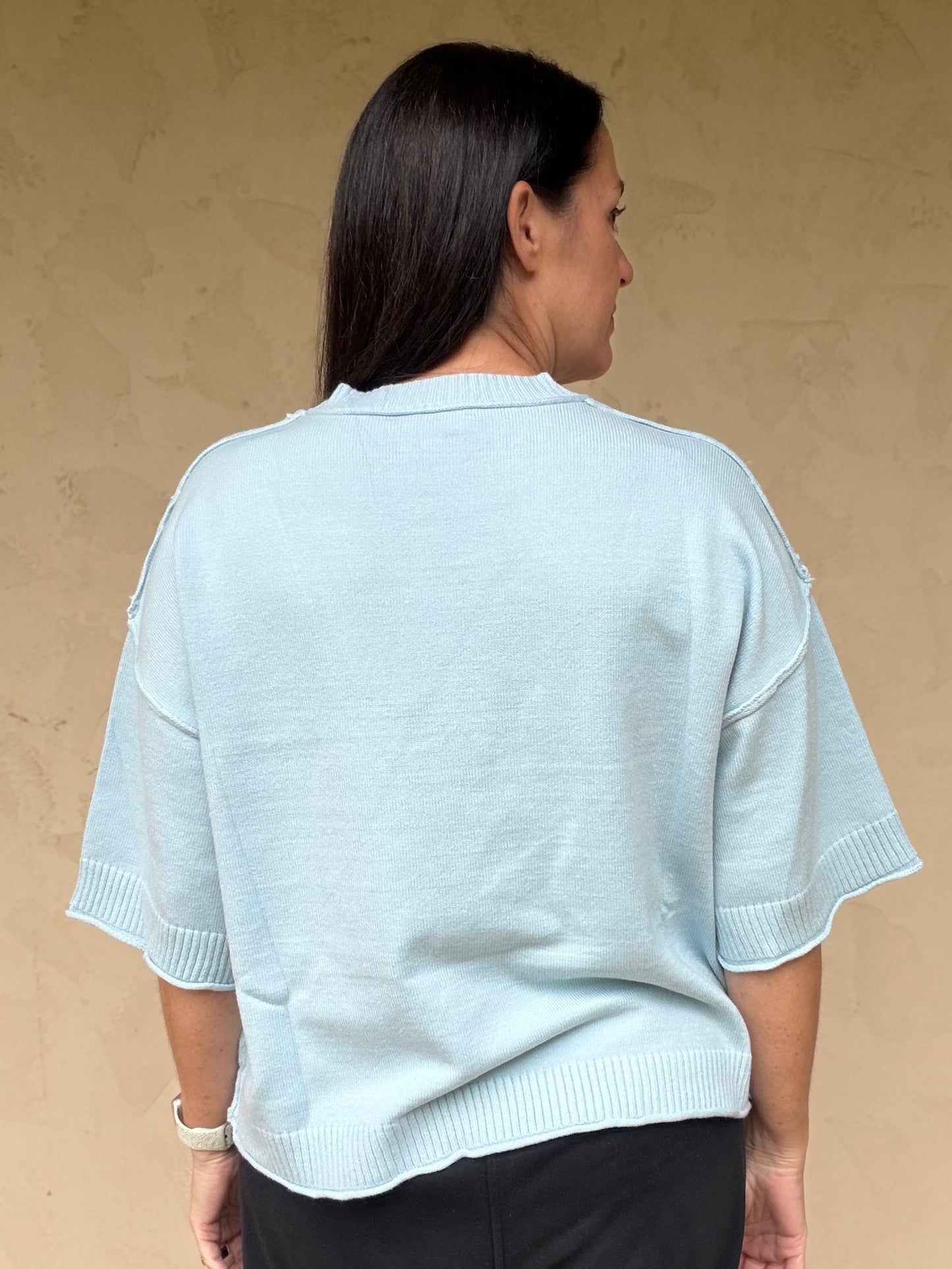 Lightweight Spring Sweater, Light Blue