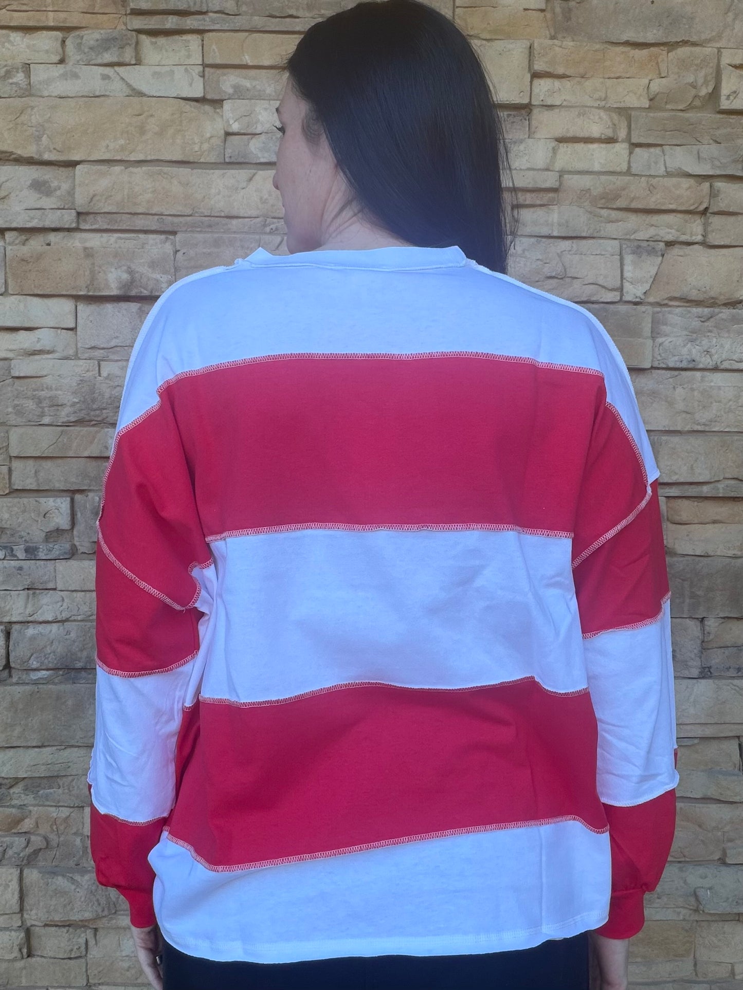 Aemi+Co Panel Boxy Top, Red