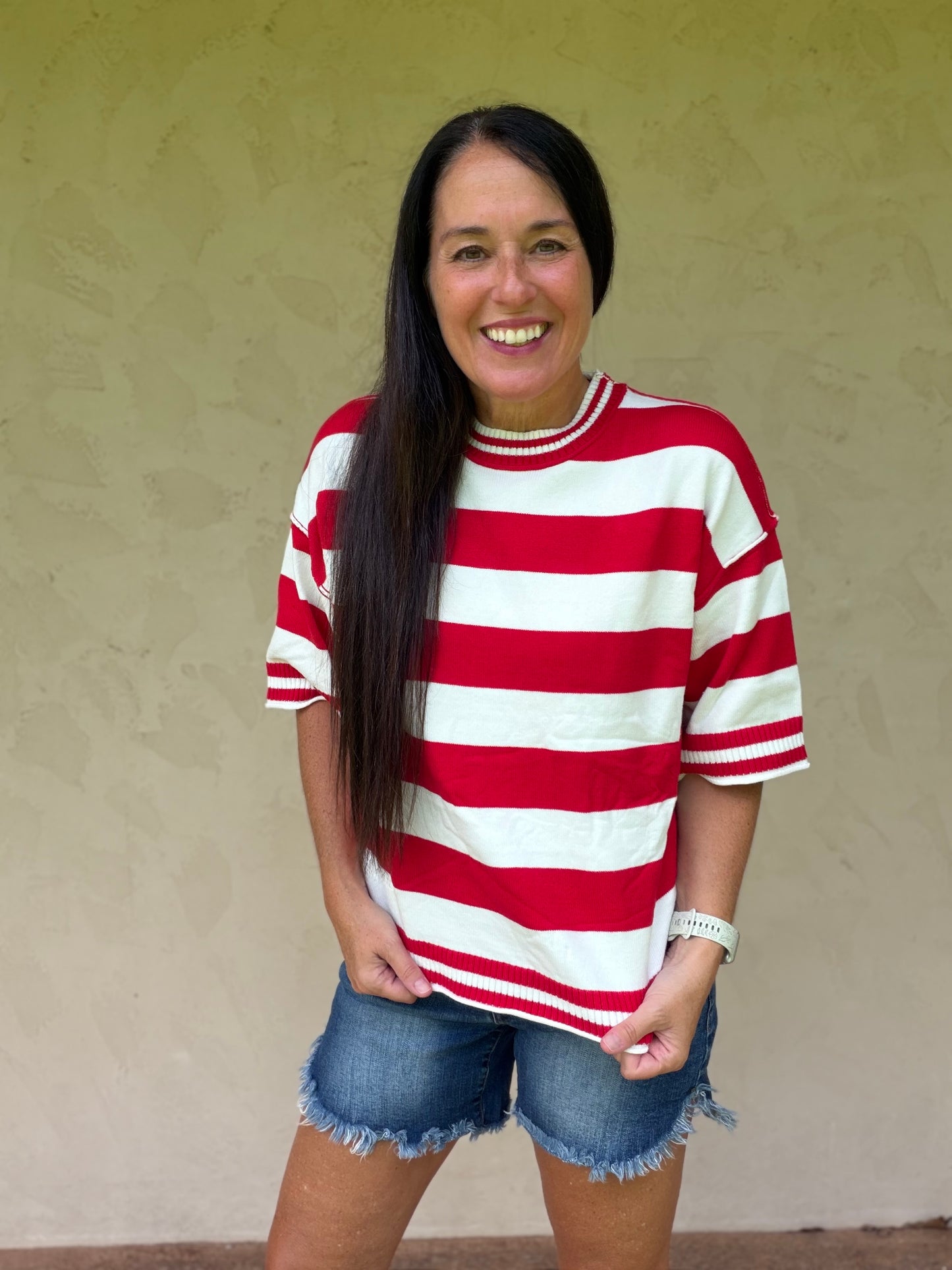 Gameday Stripe Oversized Top