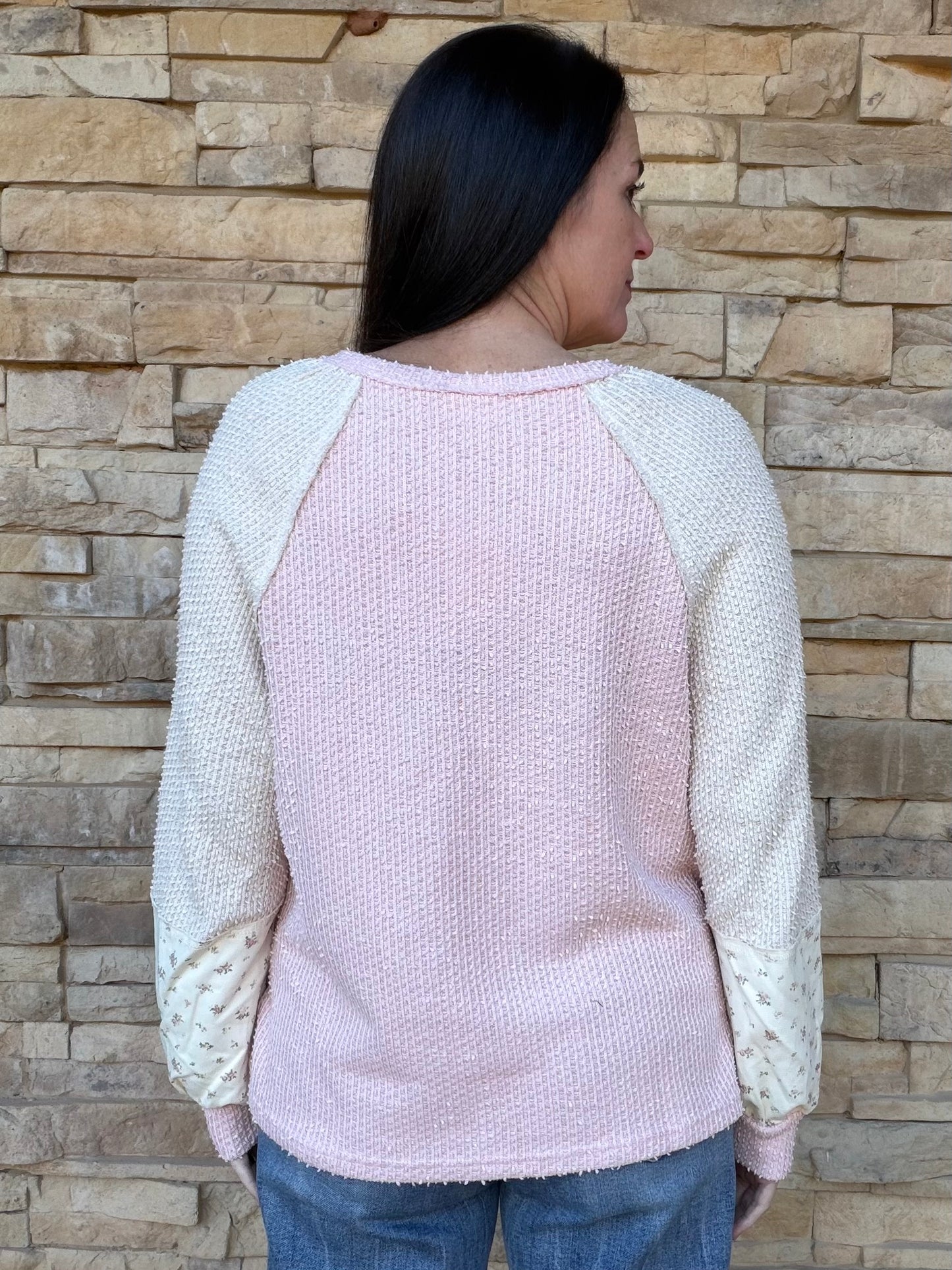 Raglan Colorblock Top, Pink