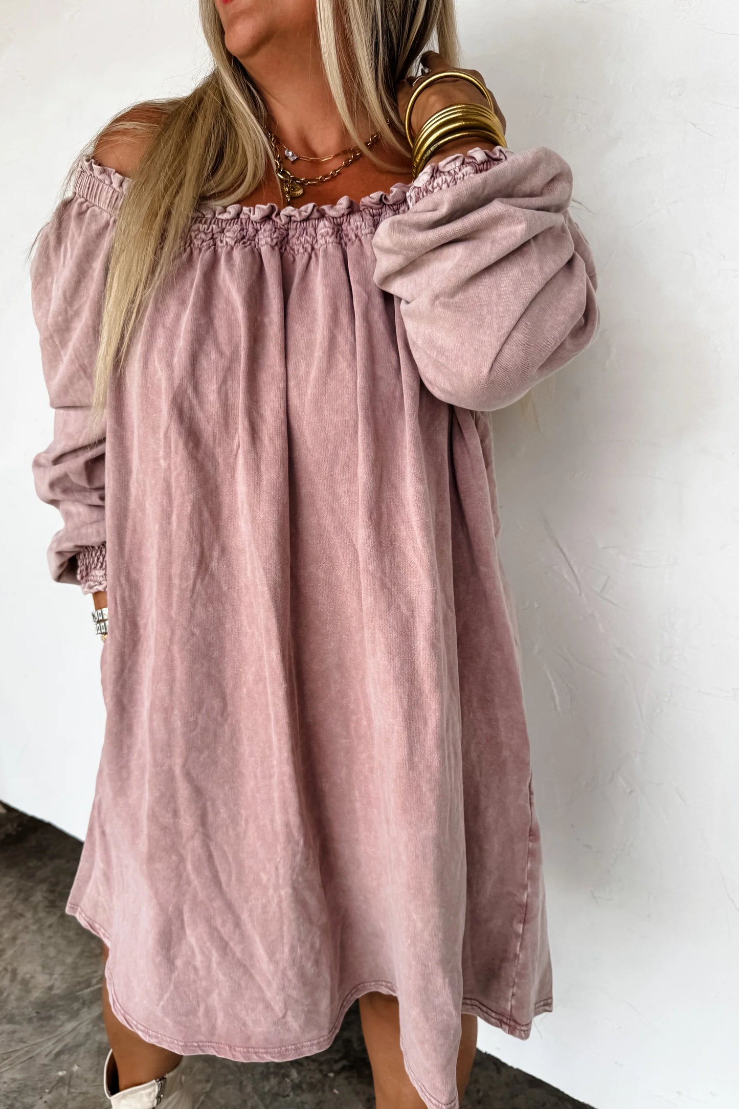 Suzie Washed Pocket Dress, Mauve