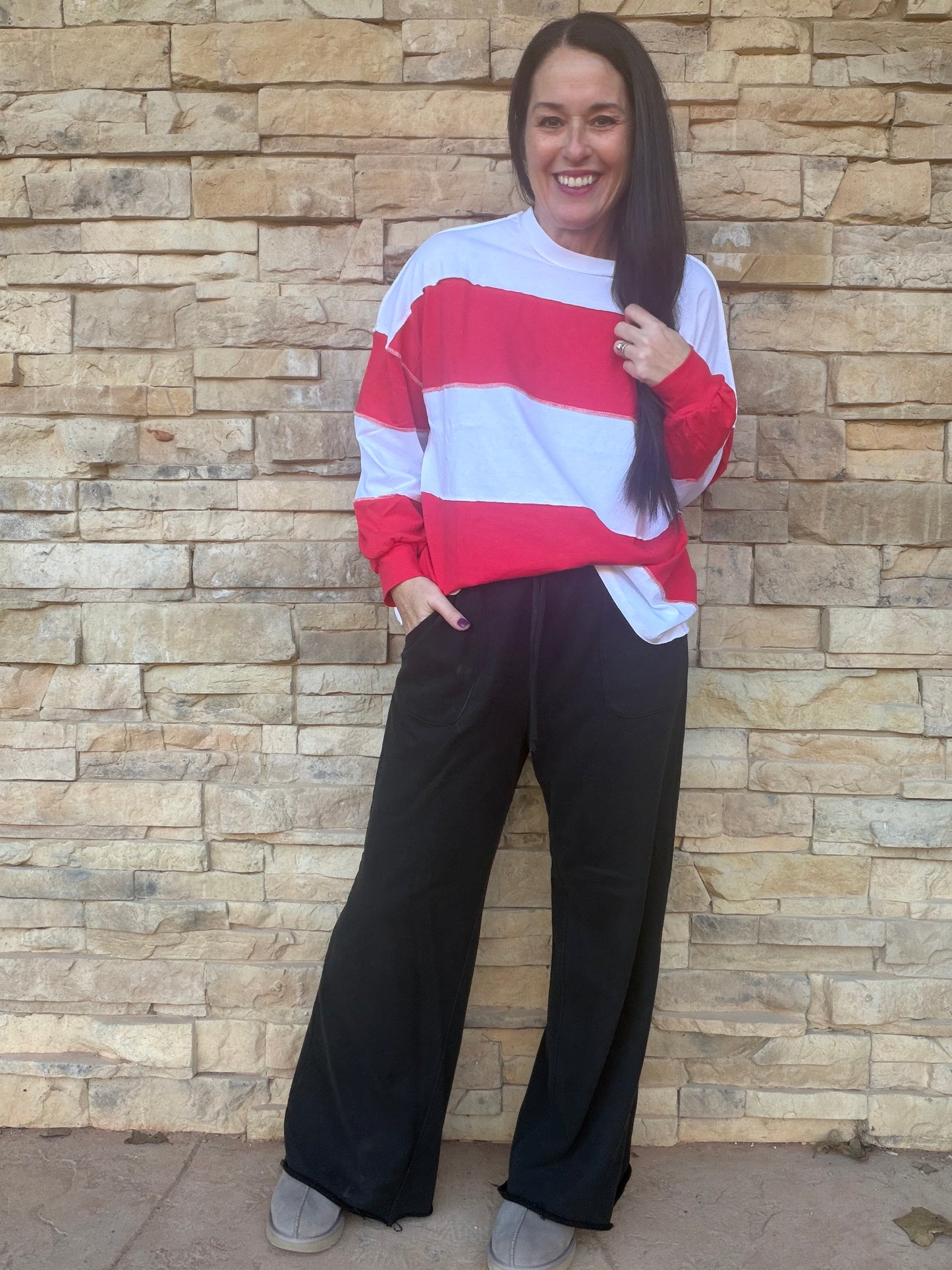 Aemi+Co Panel Boxy Top, Red