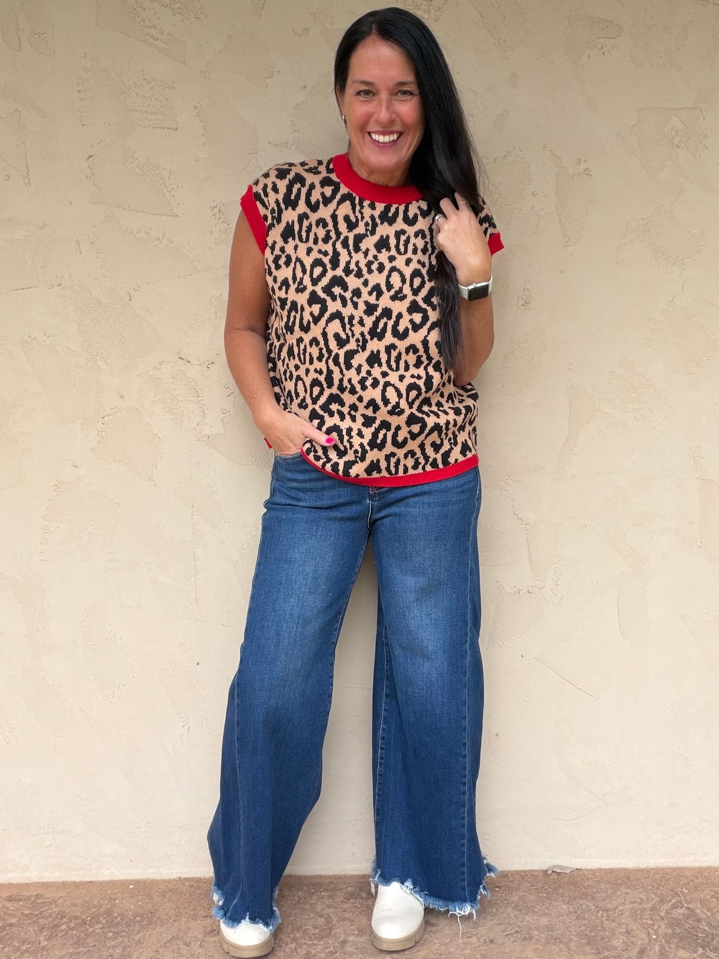 Leopard Sleeveless Sweater