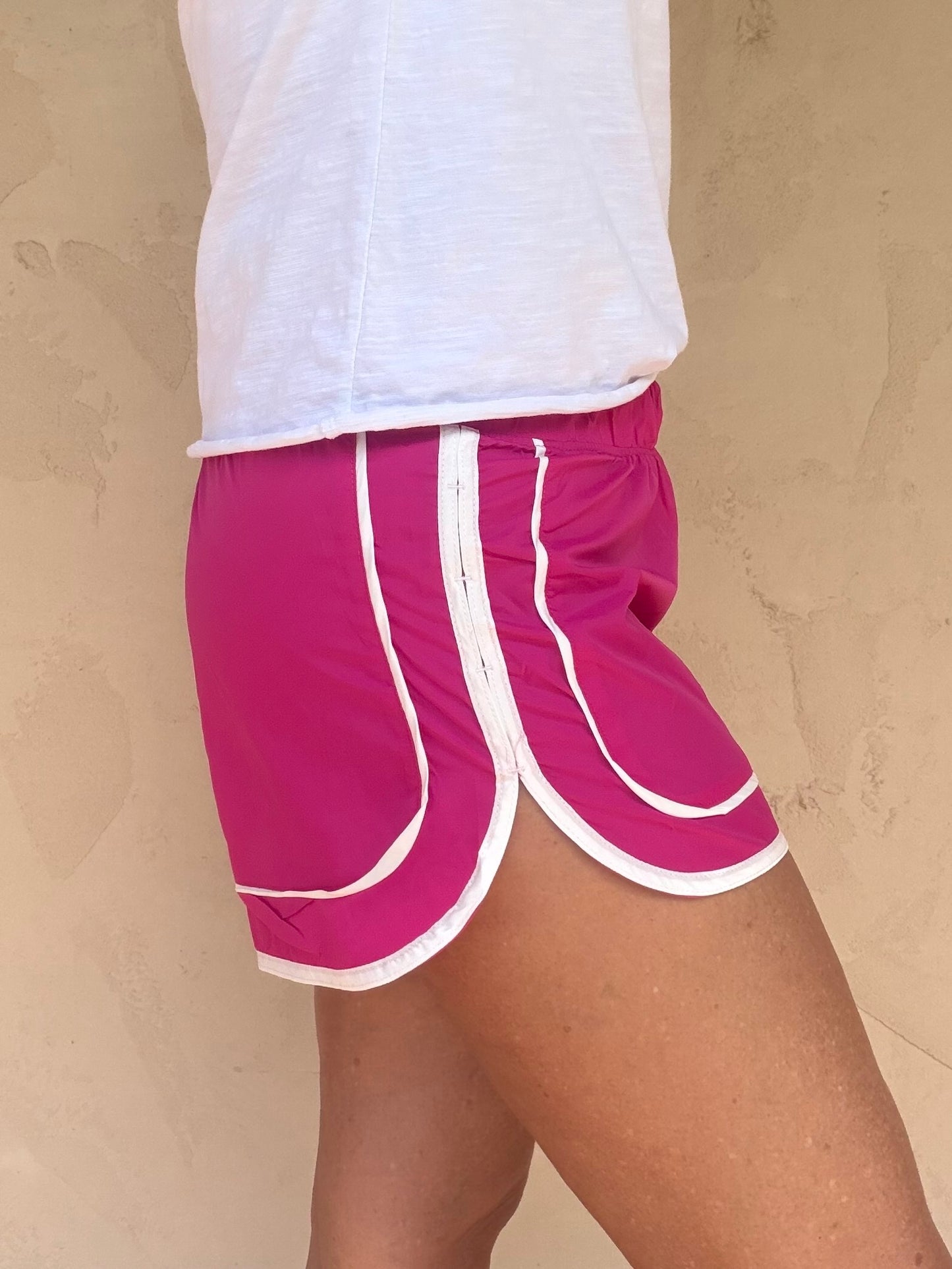 Mono B Dolphin Shorts, Plum Pink