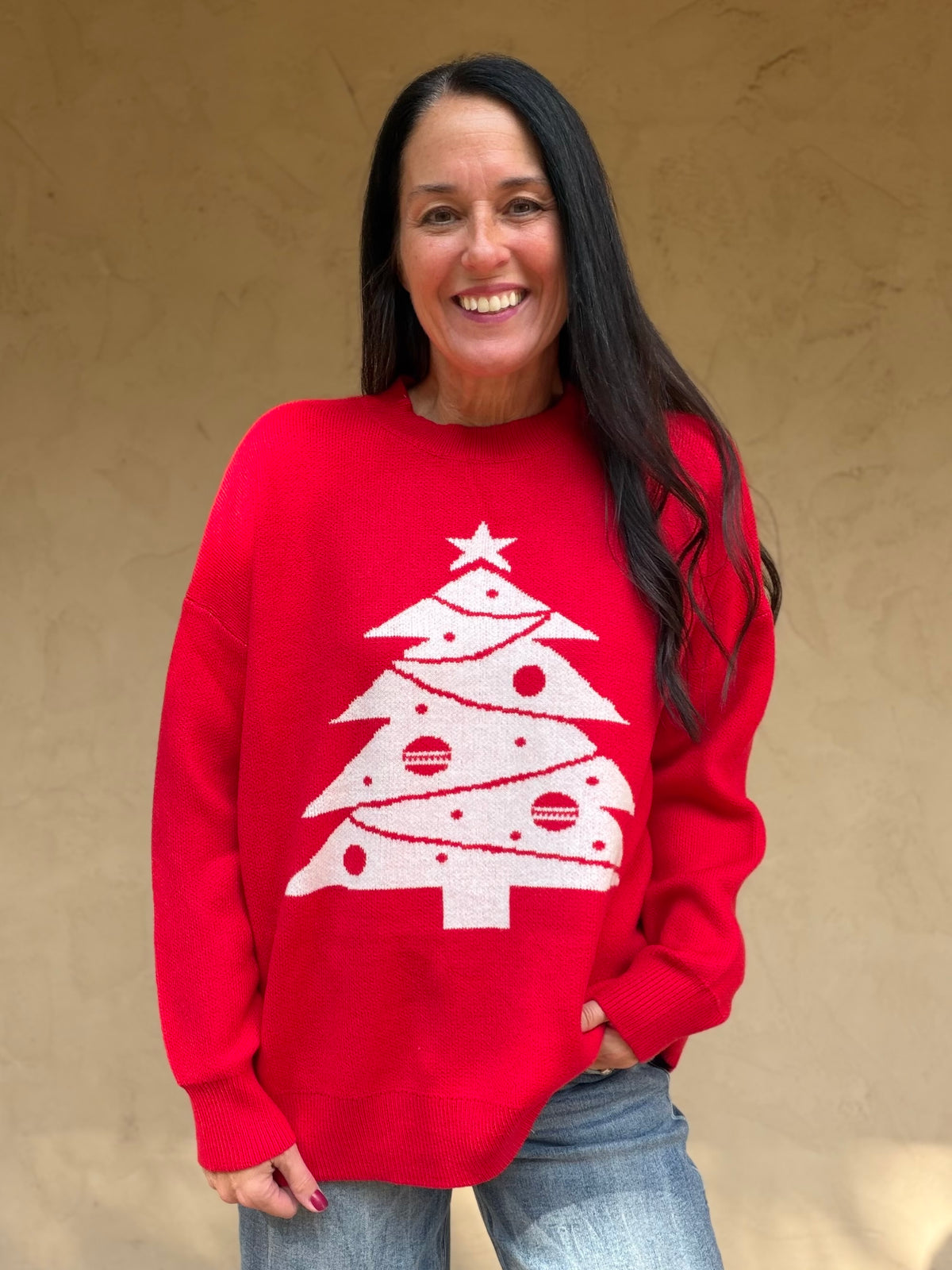 Christmas Tree Sweater, Red