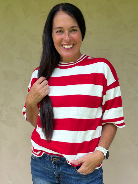 Gameday Stripe Oversized Top