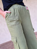 Mineral Washed Cargo Pants, Olive