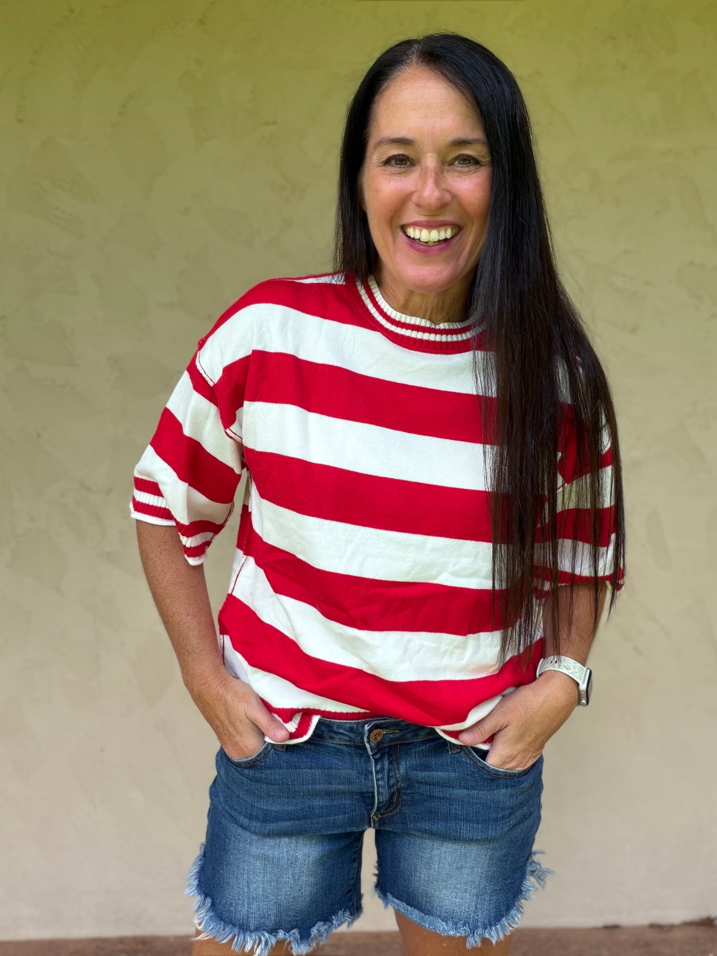 Gameday Stripe Oversized Top
