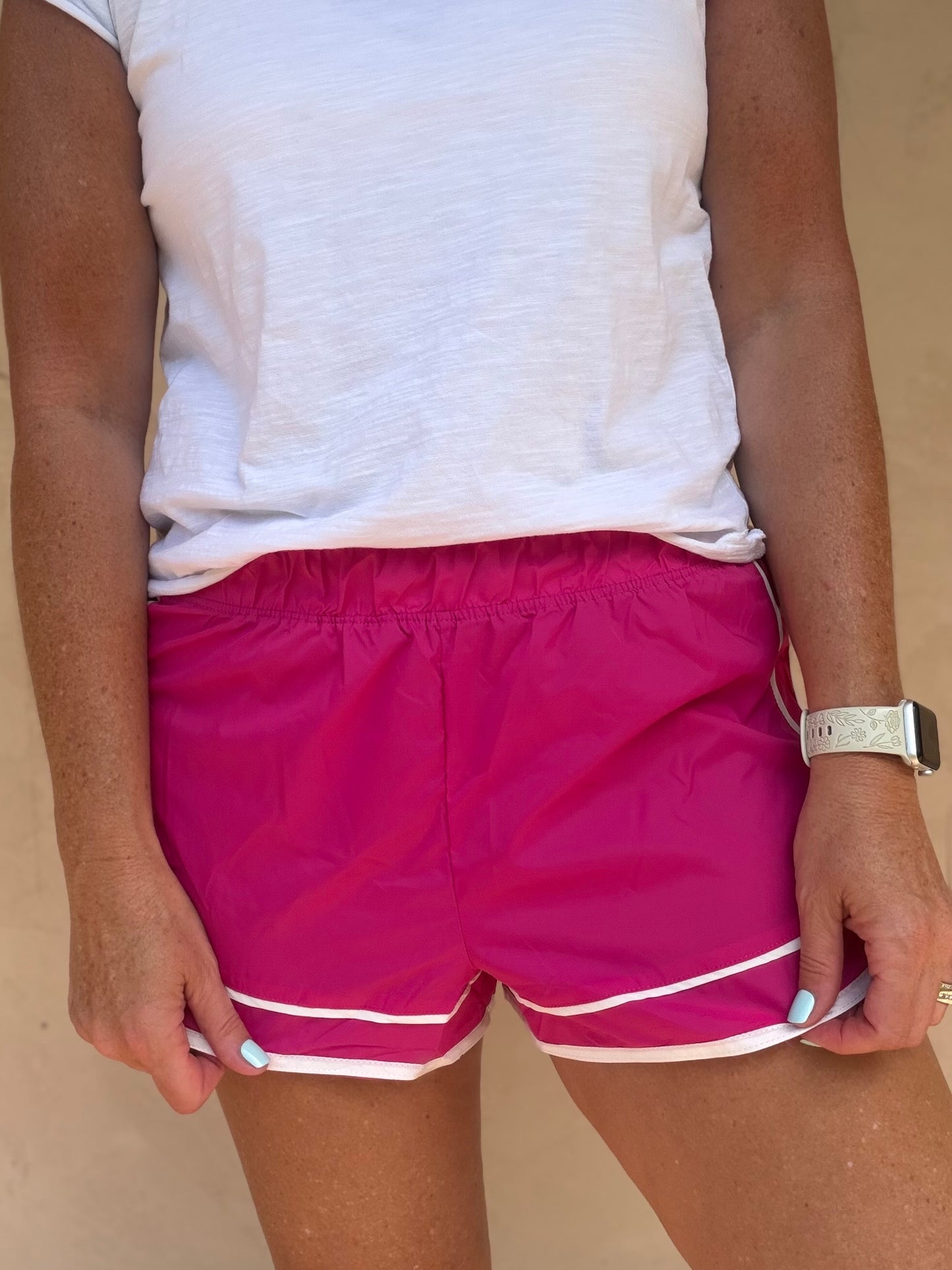 Mono B Dolphin Shorts, Plum Pink
