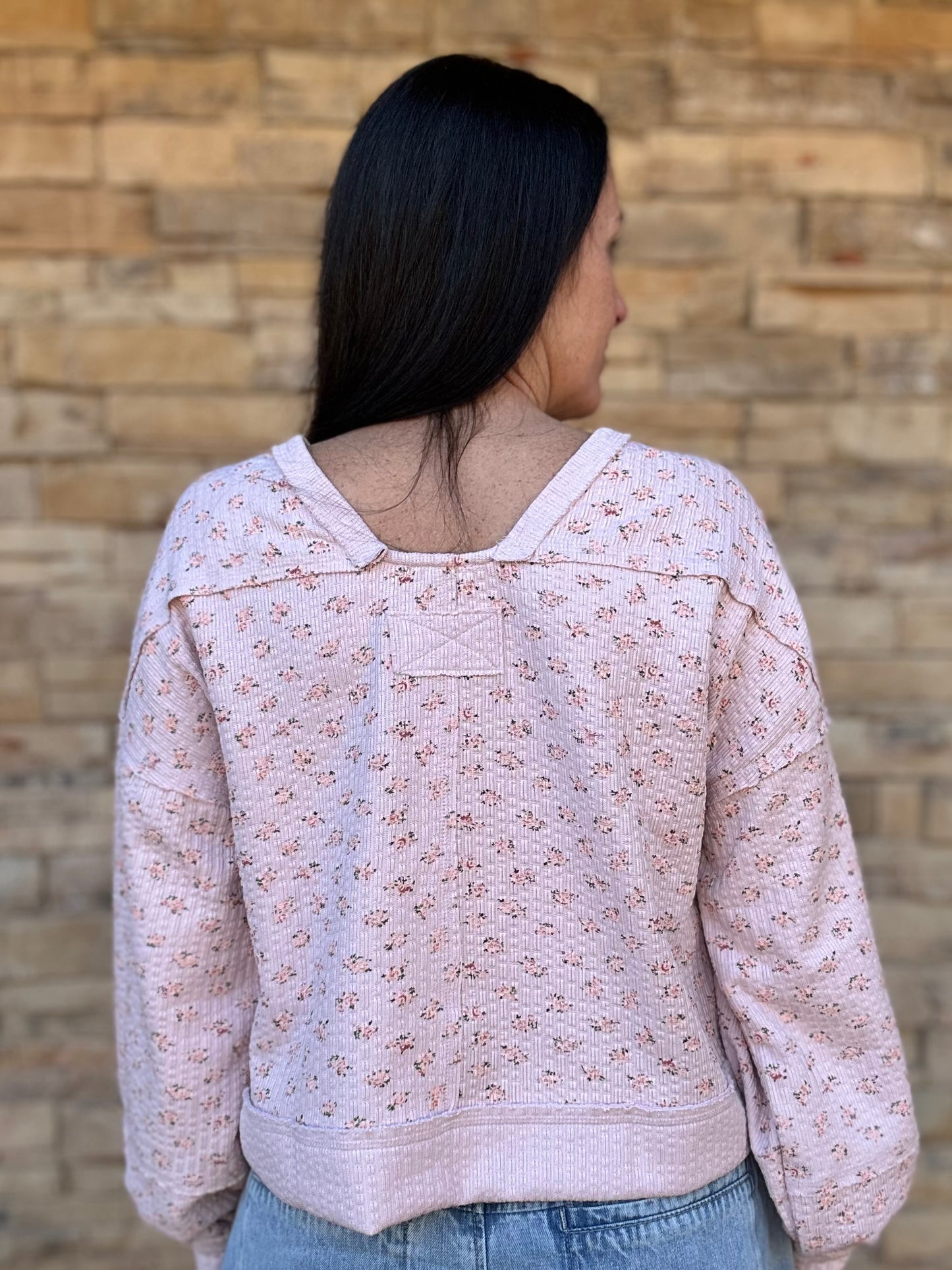 Floral Sweatshirt, Blush