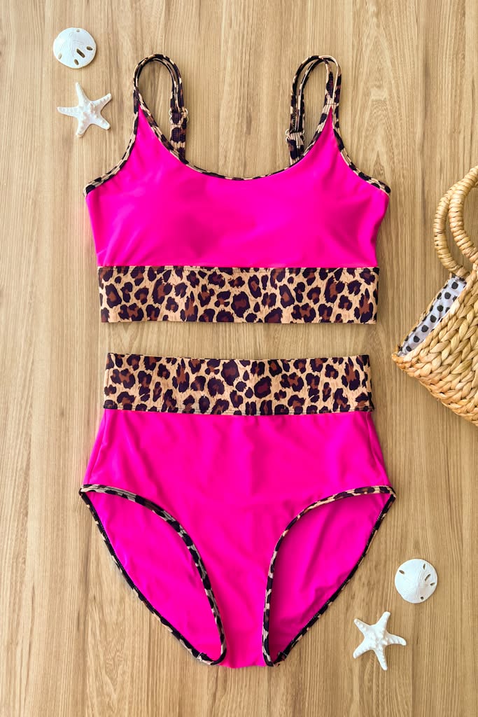 Mack And Mal Pink Leopard Bikini