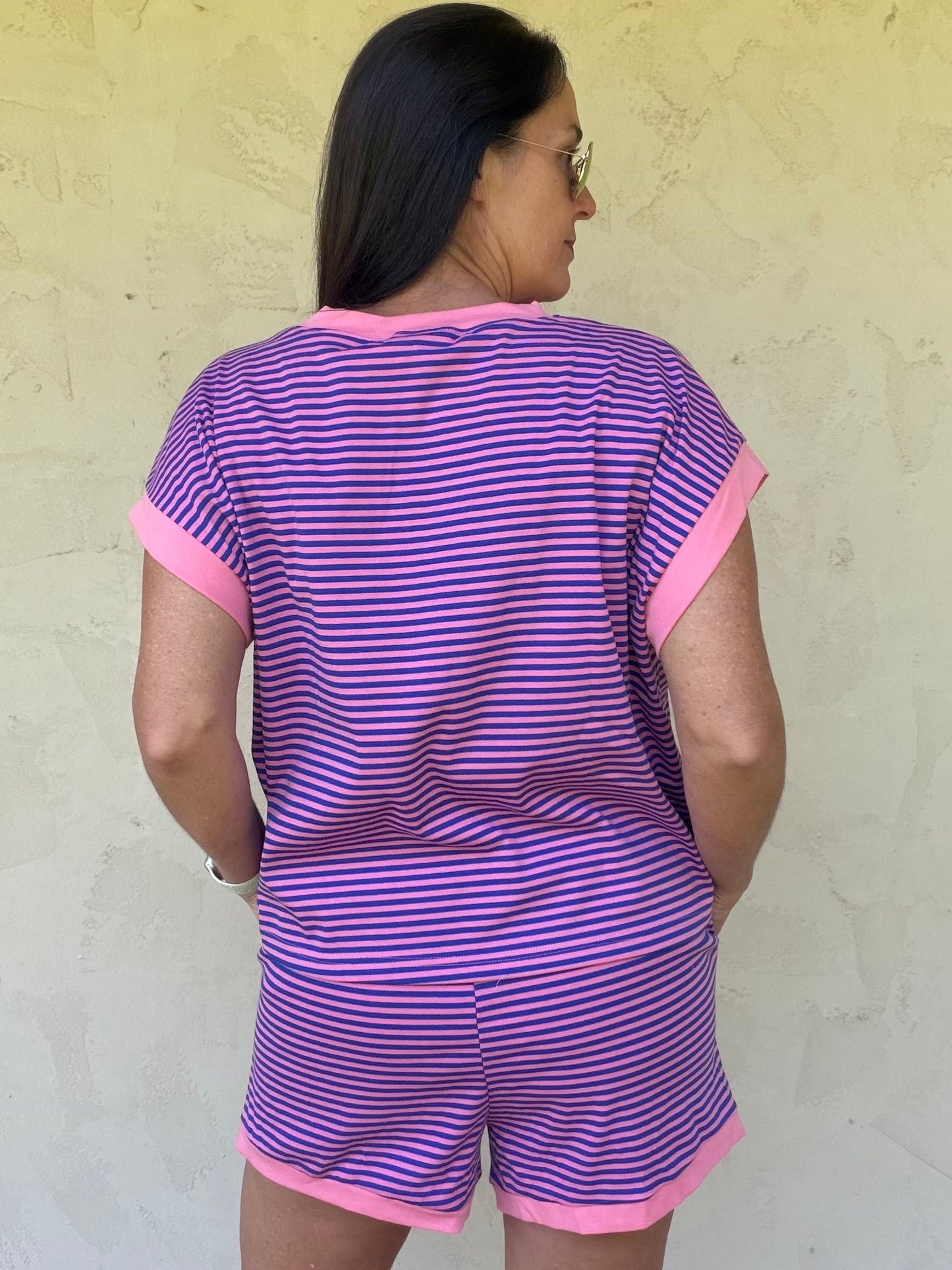 Striped Lounge Set, Pink/Royal