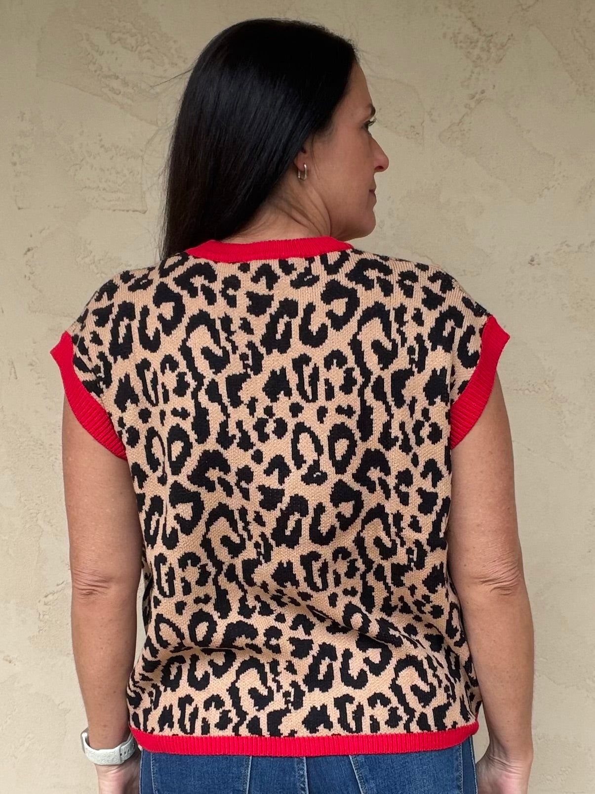 Leopard Sleeveless Sweater