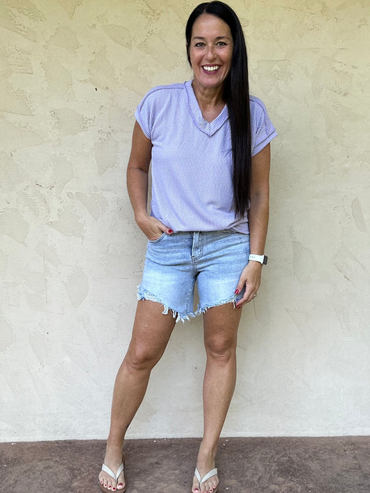 Urban Ribbed Top, Dusty Lavender