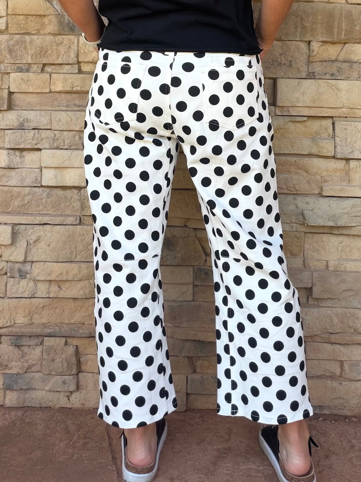 Polka Dot Pants, White/Black