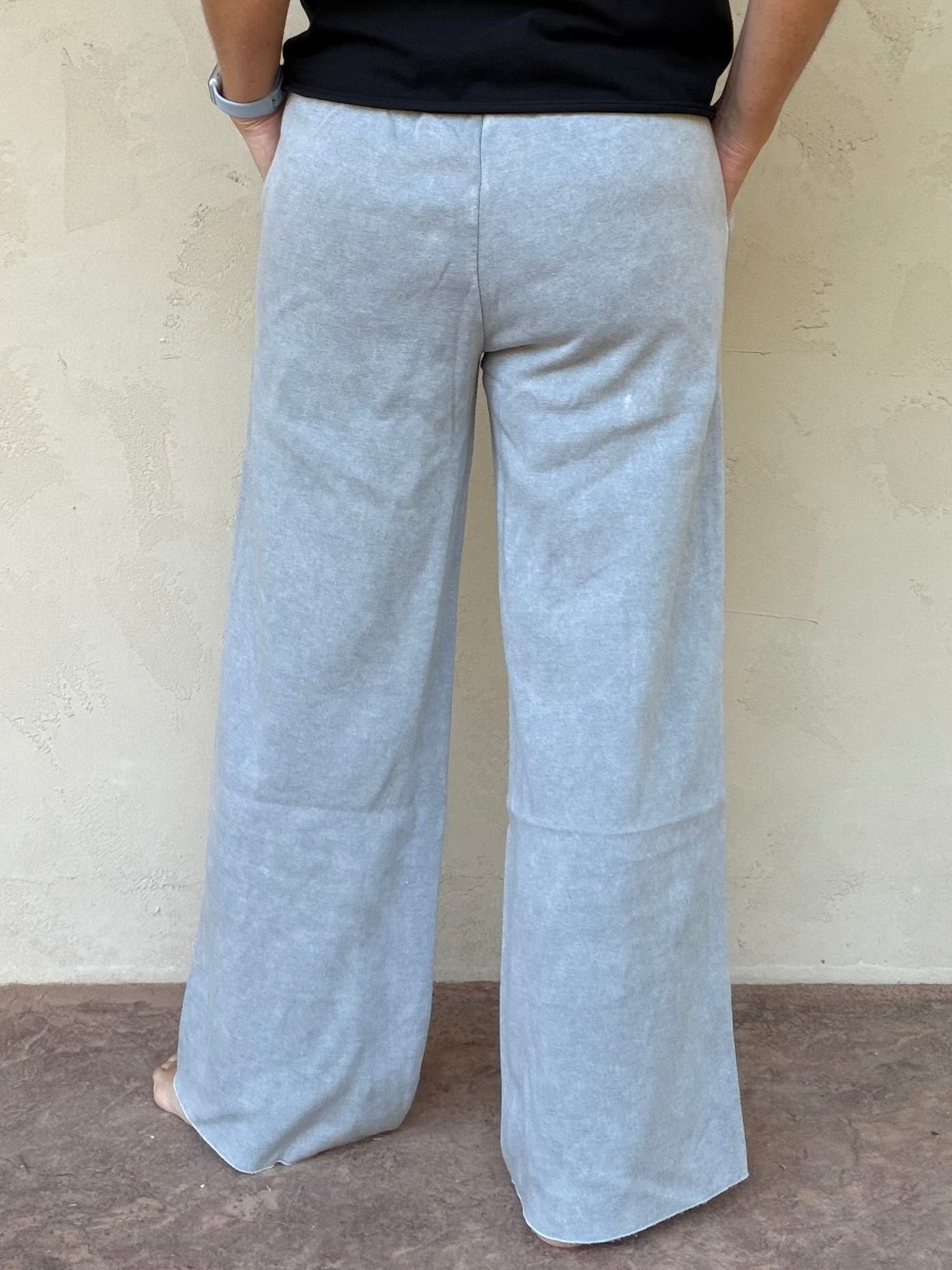 Zenana Wide Leg Sweatpants, Sleet Grey