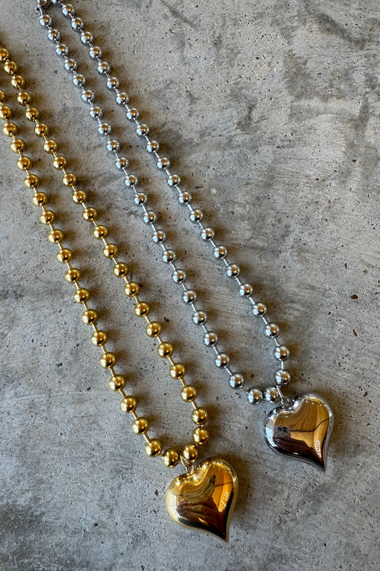 Blakeley Heart Ball Chain Necklace