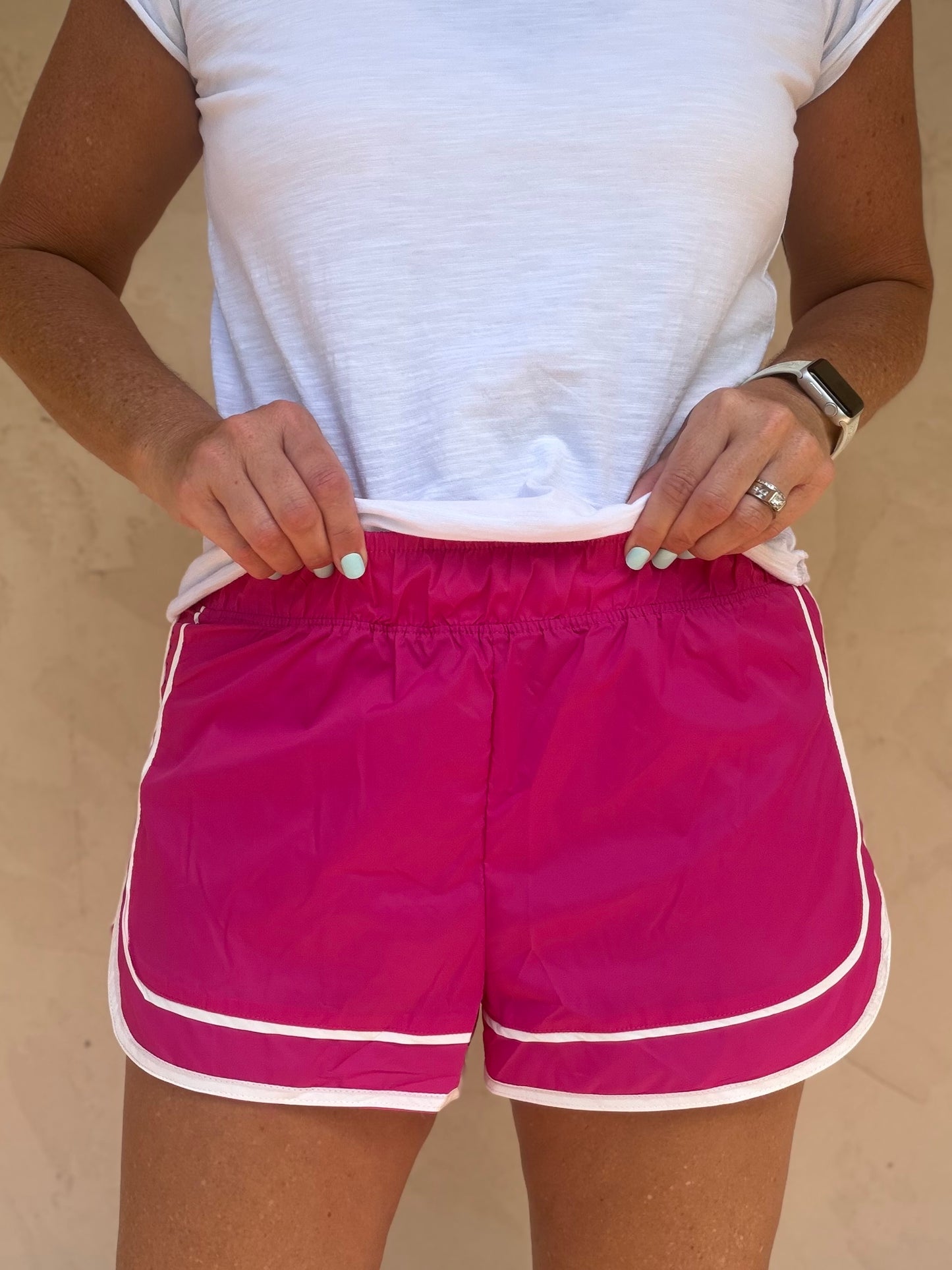 Mono B Dolphin Shorts, Plum Pink