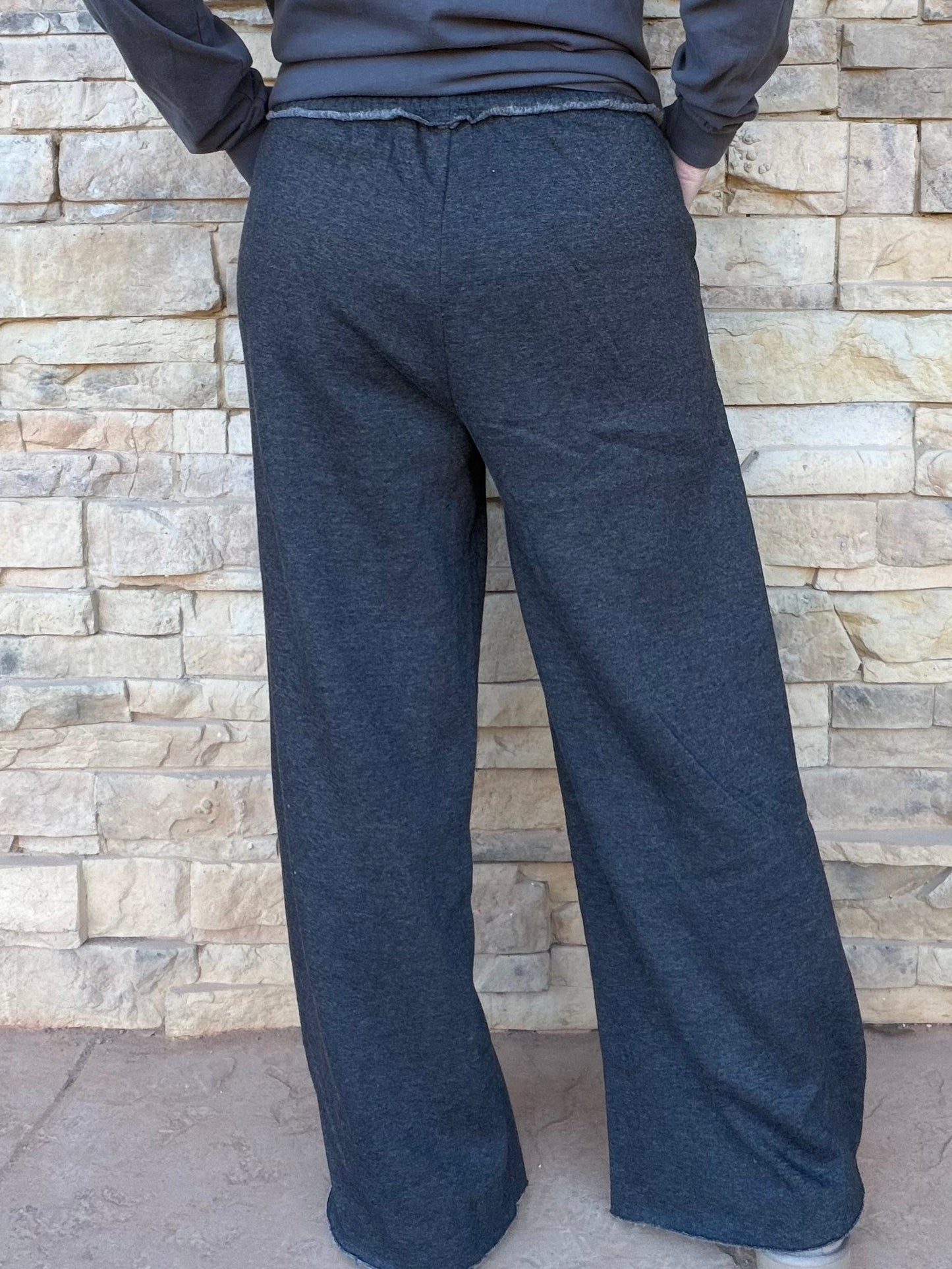 Zenana Wide Leg Sweatpants, Black