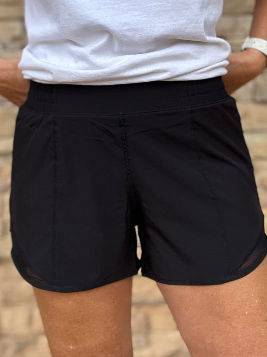 Rae Mode Active Mesh Detail Shorts, Black