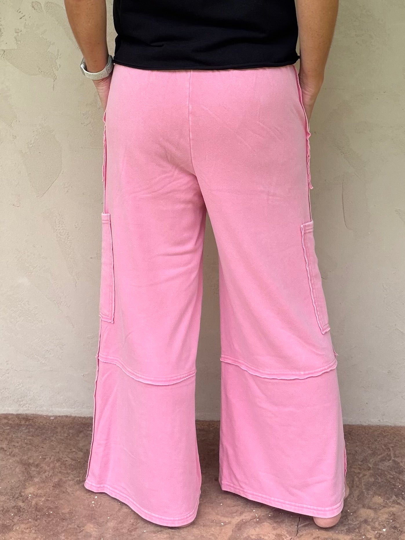 Hyfve Mineral Wash Cargo Pants, Taffy Pink